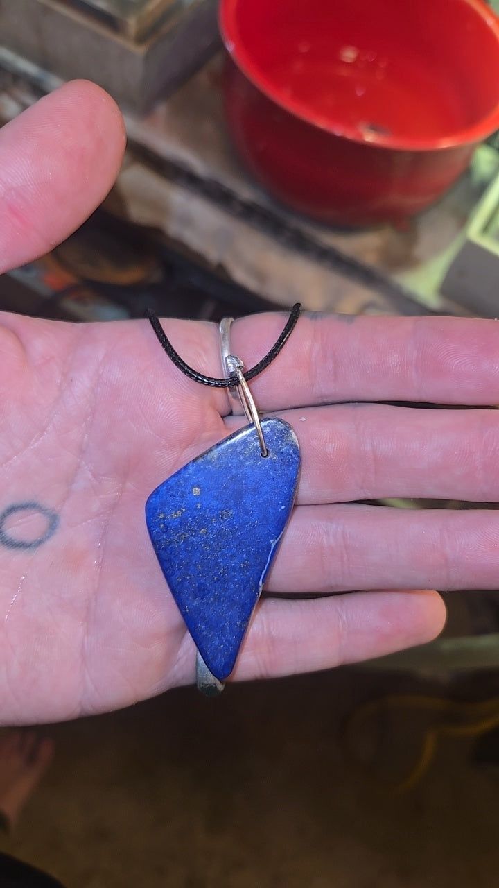Lapis Lazuli Leather Necklace