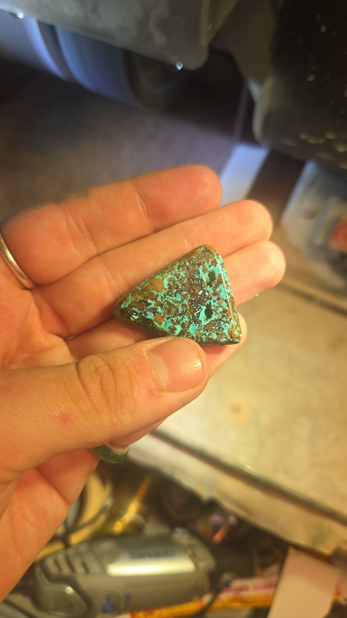 Chrysocolla Necklace – Silver Bezel