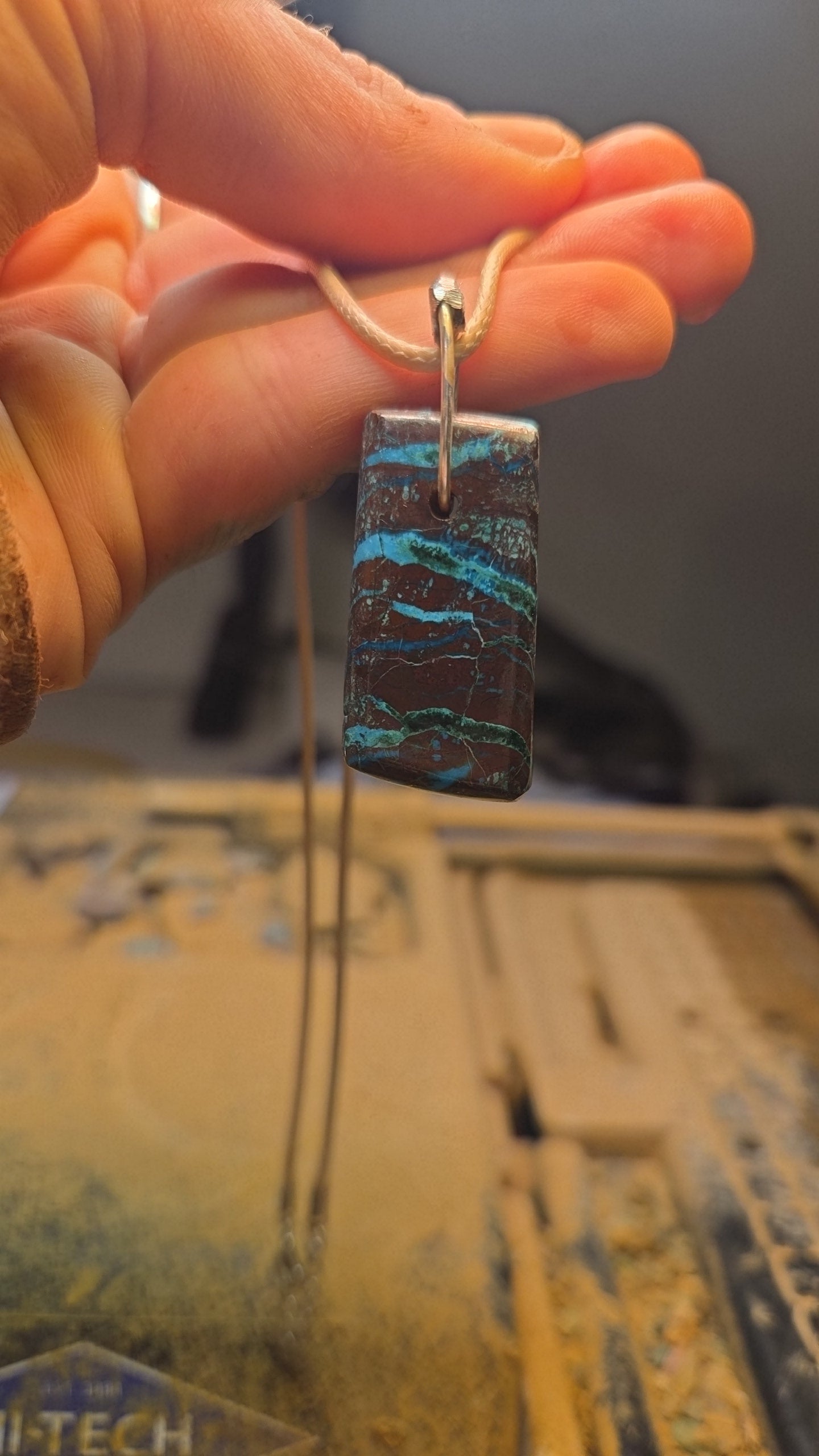 Chrysocolla and Cuprite Veined Necklace