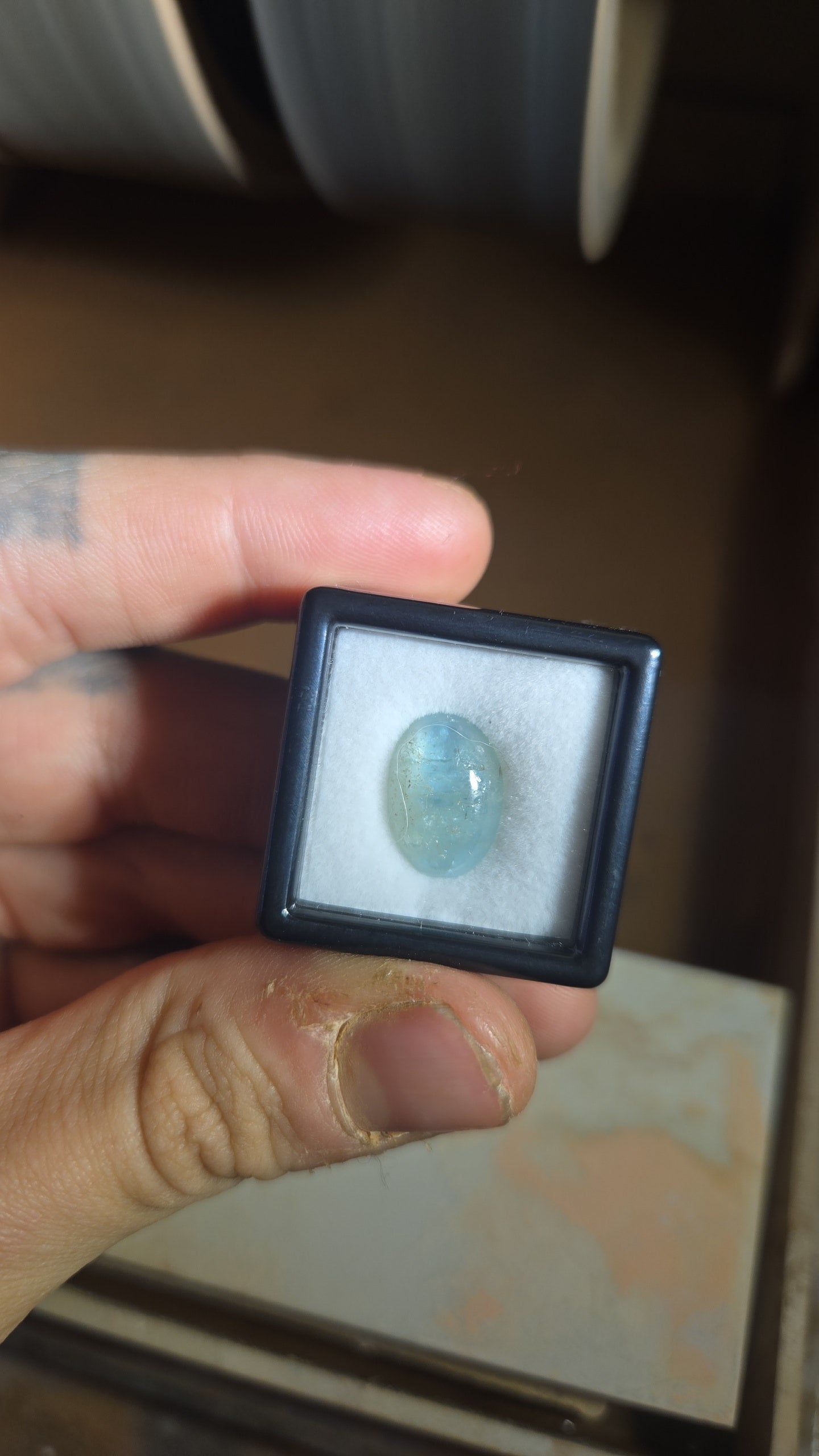 Rare Light Blue Grandidierite Cabochon