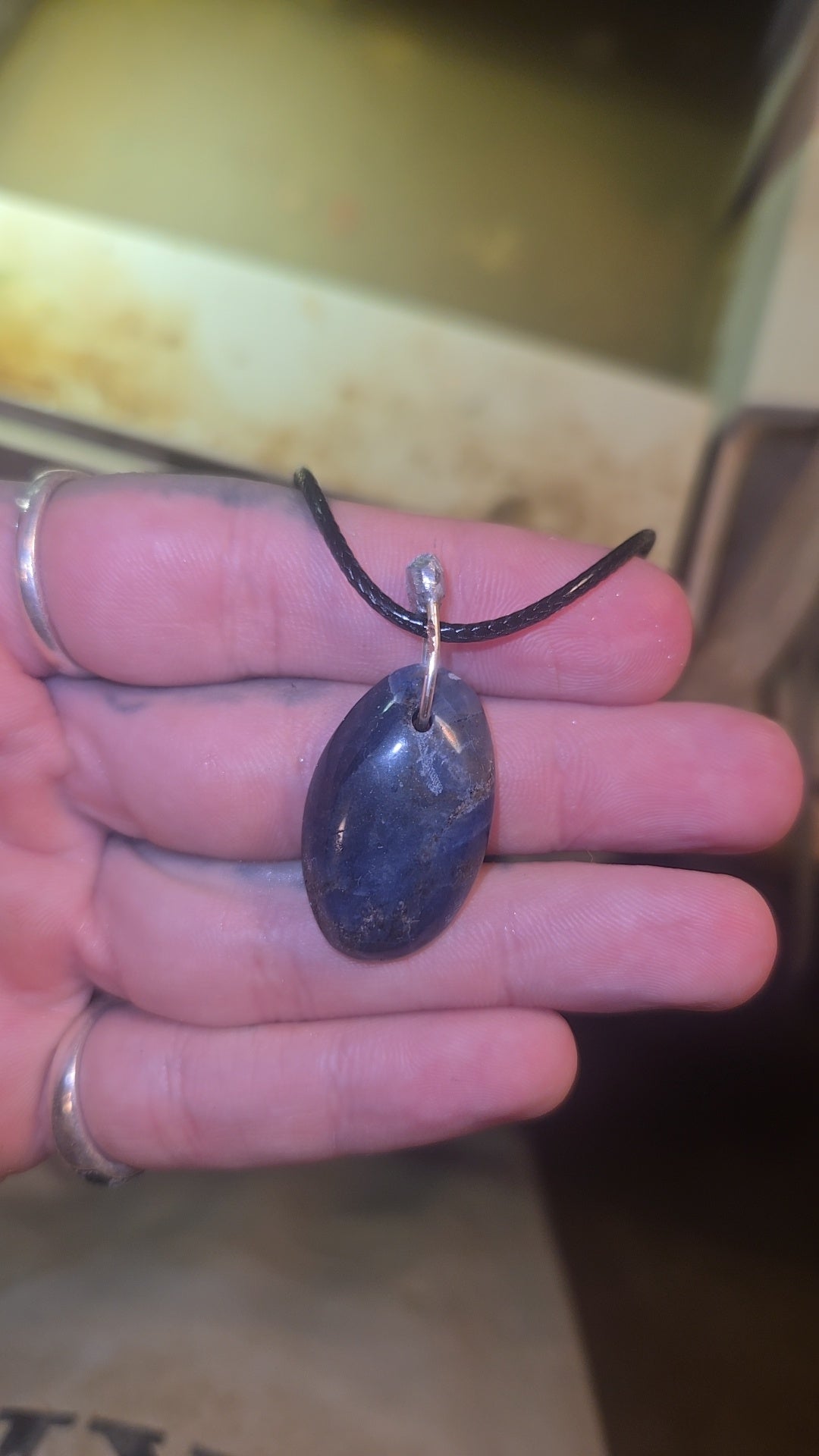 Sodalite Pendant Necklace – Silver Bezel