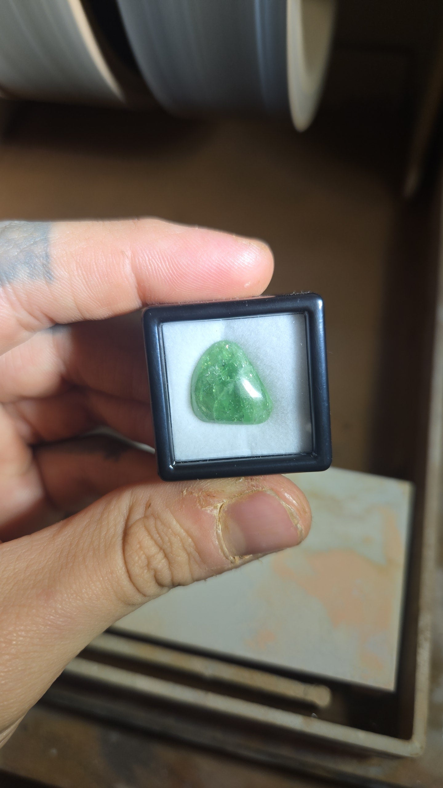 Green Garnet Freeform Cabochon