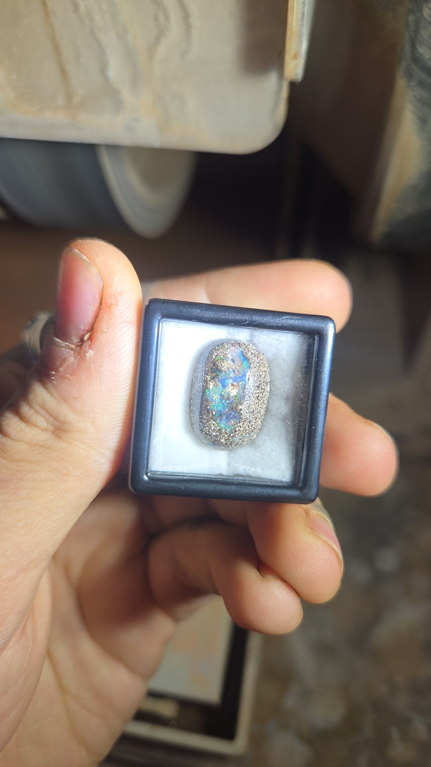 Boulder Opal Cabochon Green and Blue