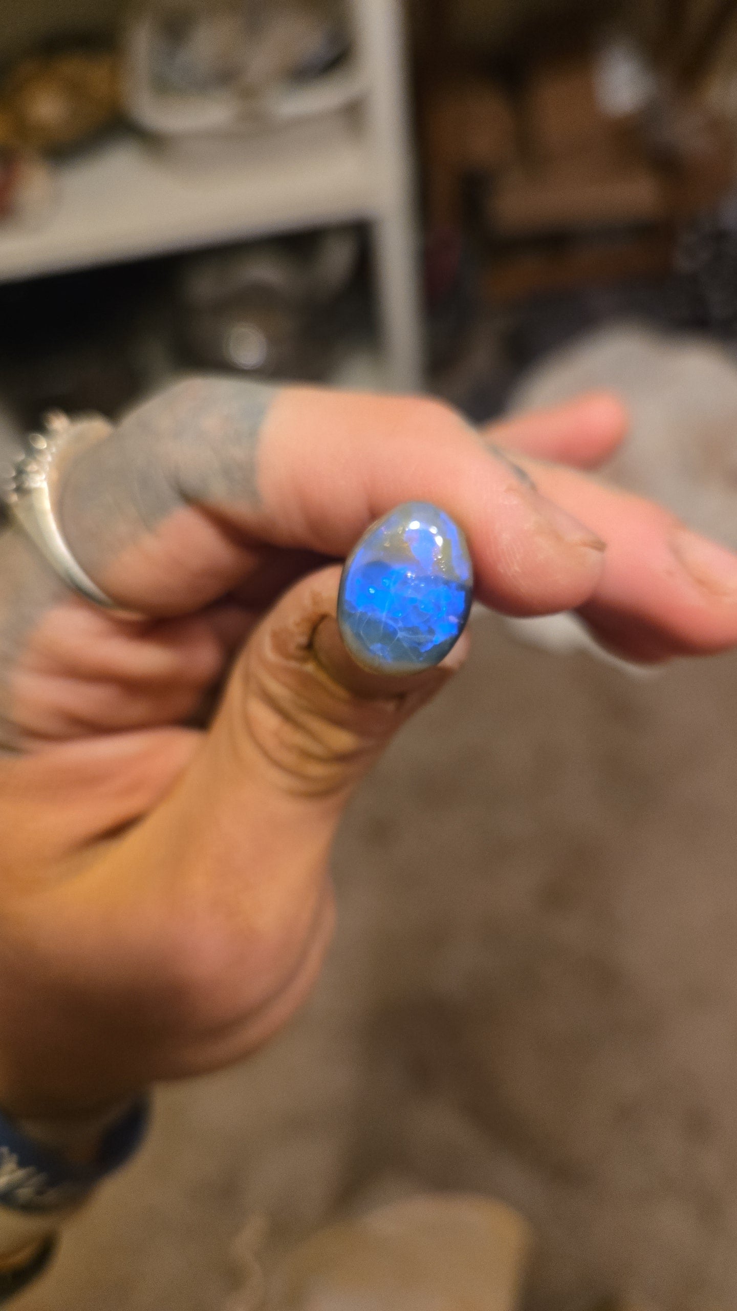 Lightning Ridge Sapphire Blue Opal Cabochon