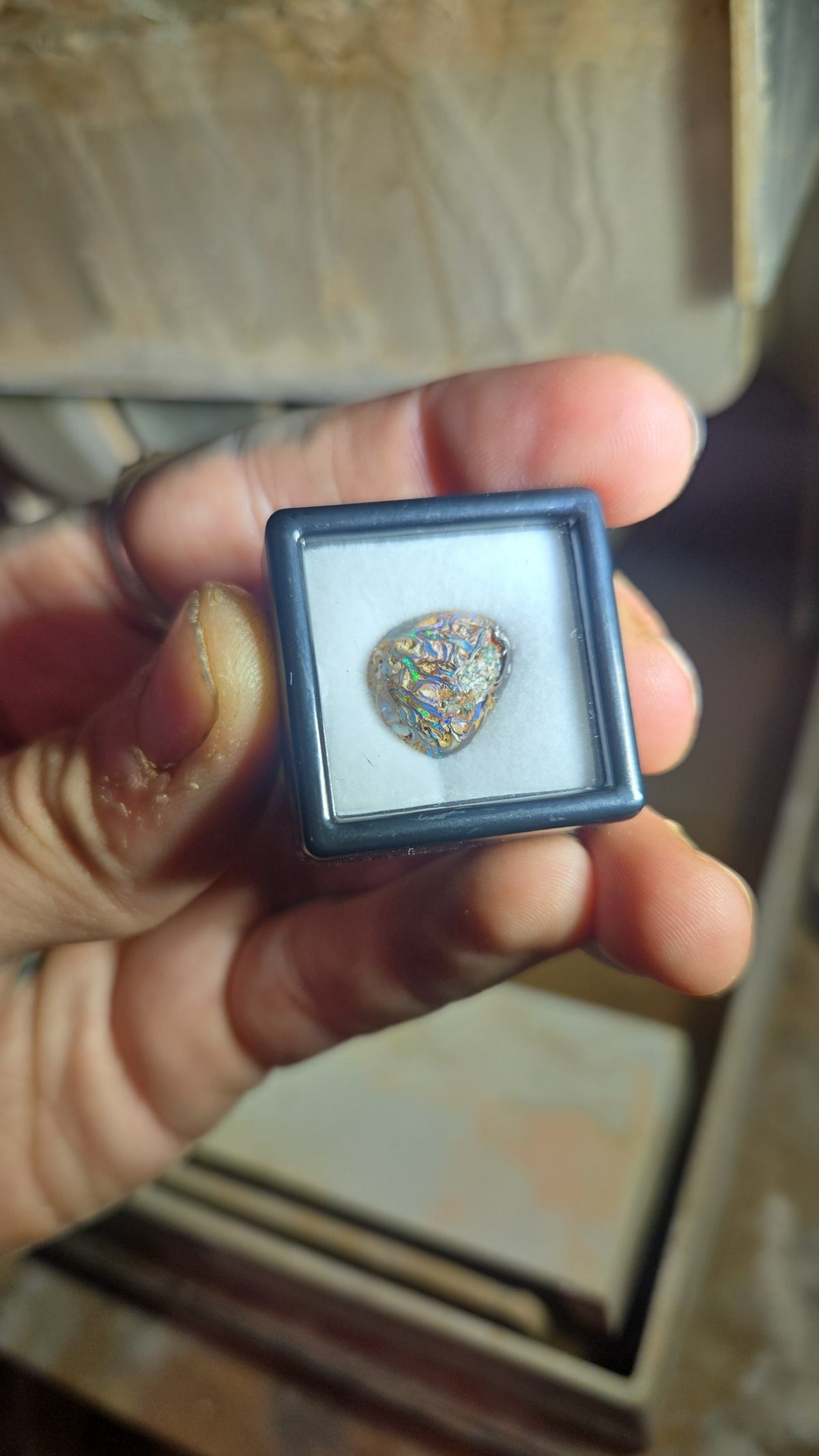 Boulder Opal Cabochon Lots of Color in Matrix