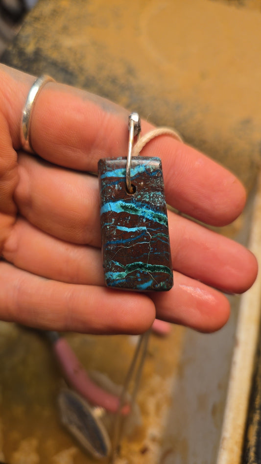 Chrysocolla and Cuprite Veined Necklace