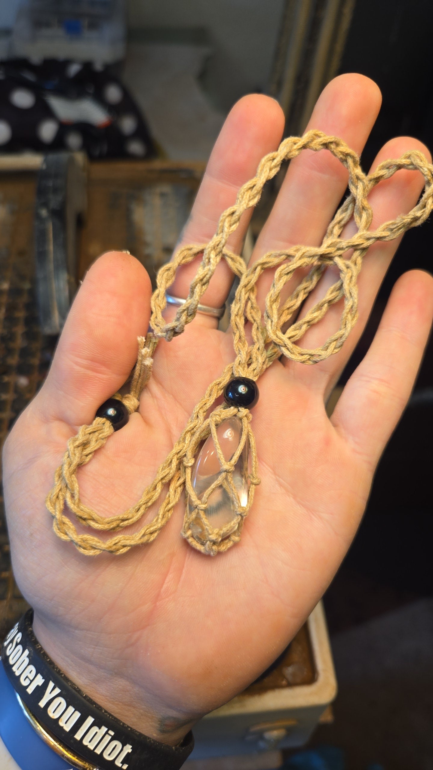 Tumbled Clear Quartz Rope Necklace