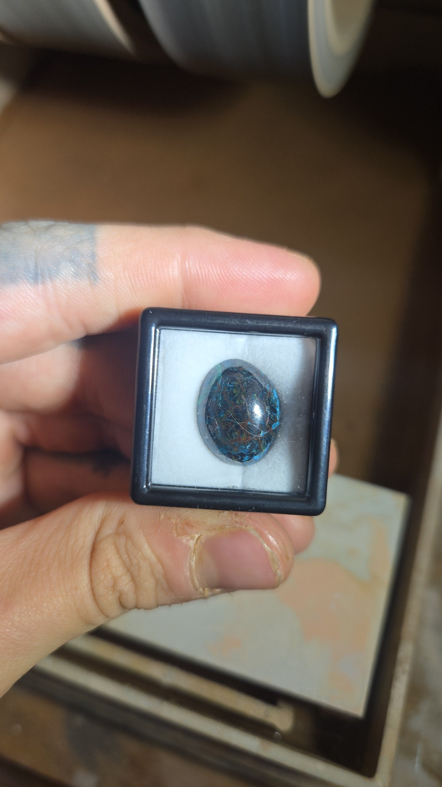 Deep Blue Black Shattuckite Cabochon