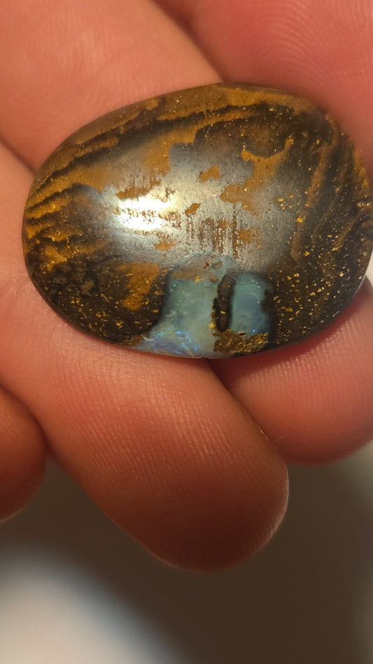 Australian Boulder Opal Cabochon Green and Blue