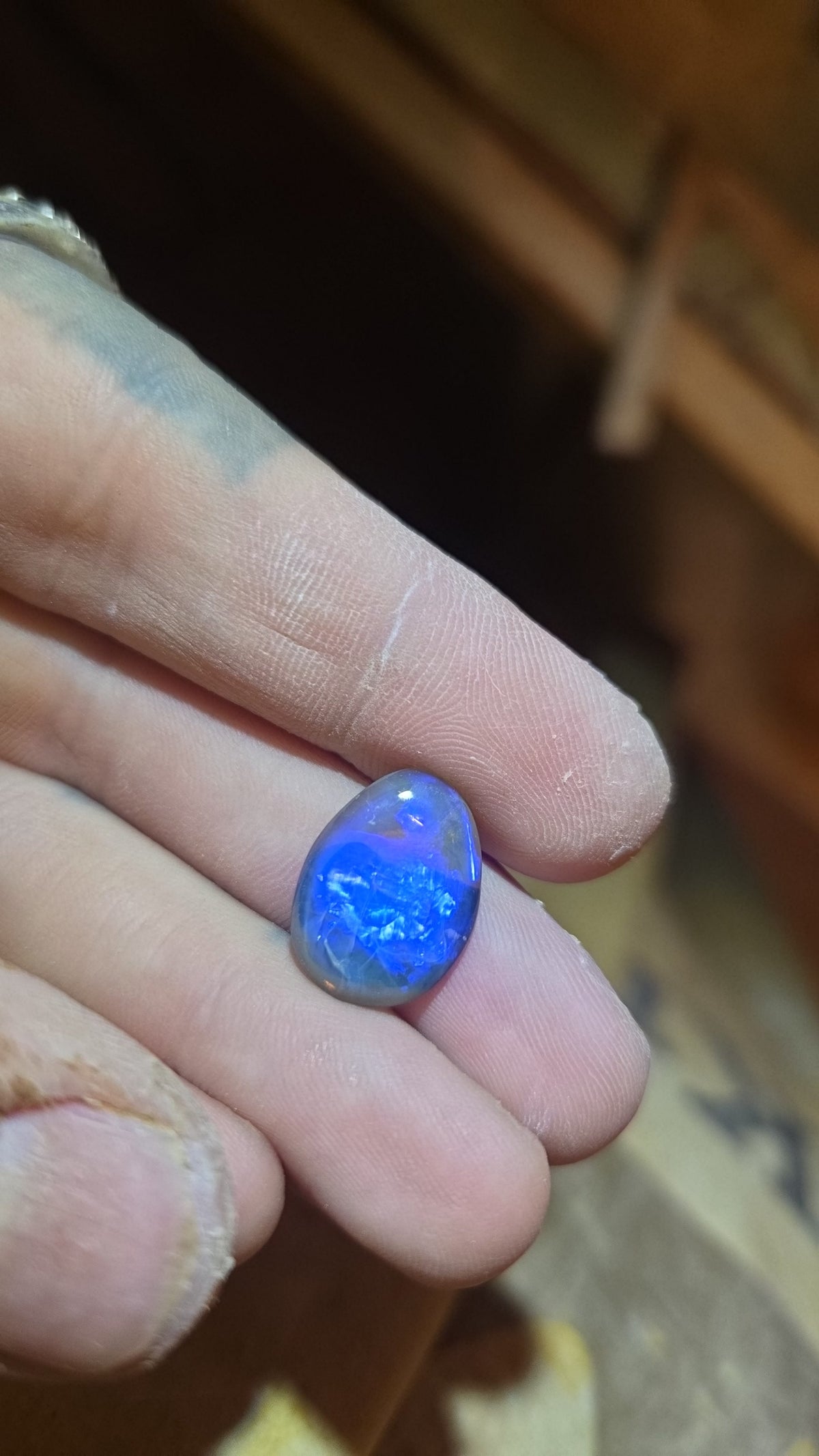 Lightning Ridge Sapphire Blue Opal Cabochon