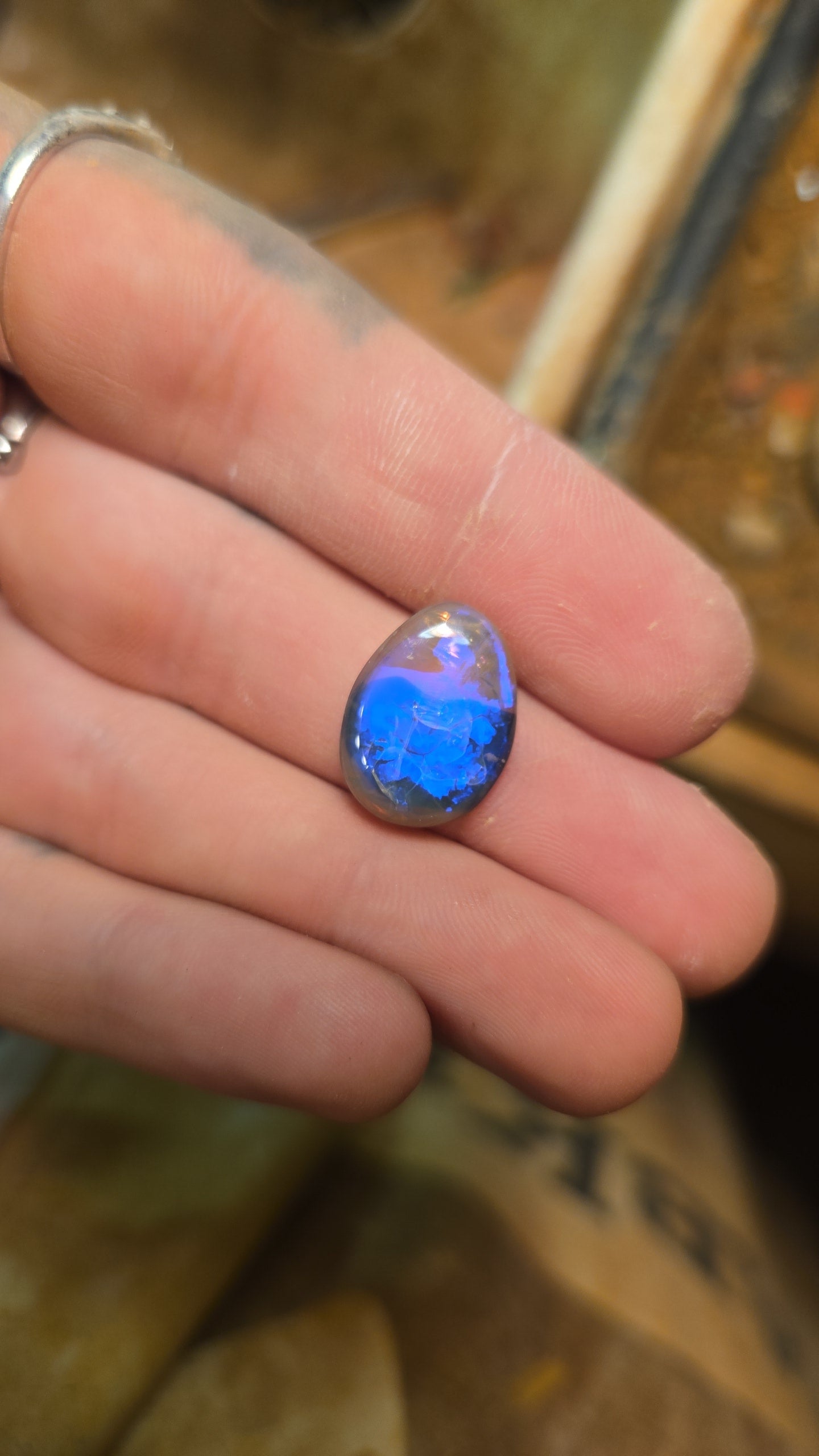 Lightning Ridge Sapphire Blue Opal Cabochon