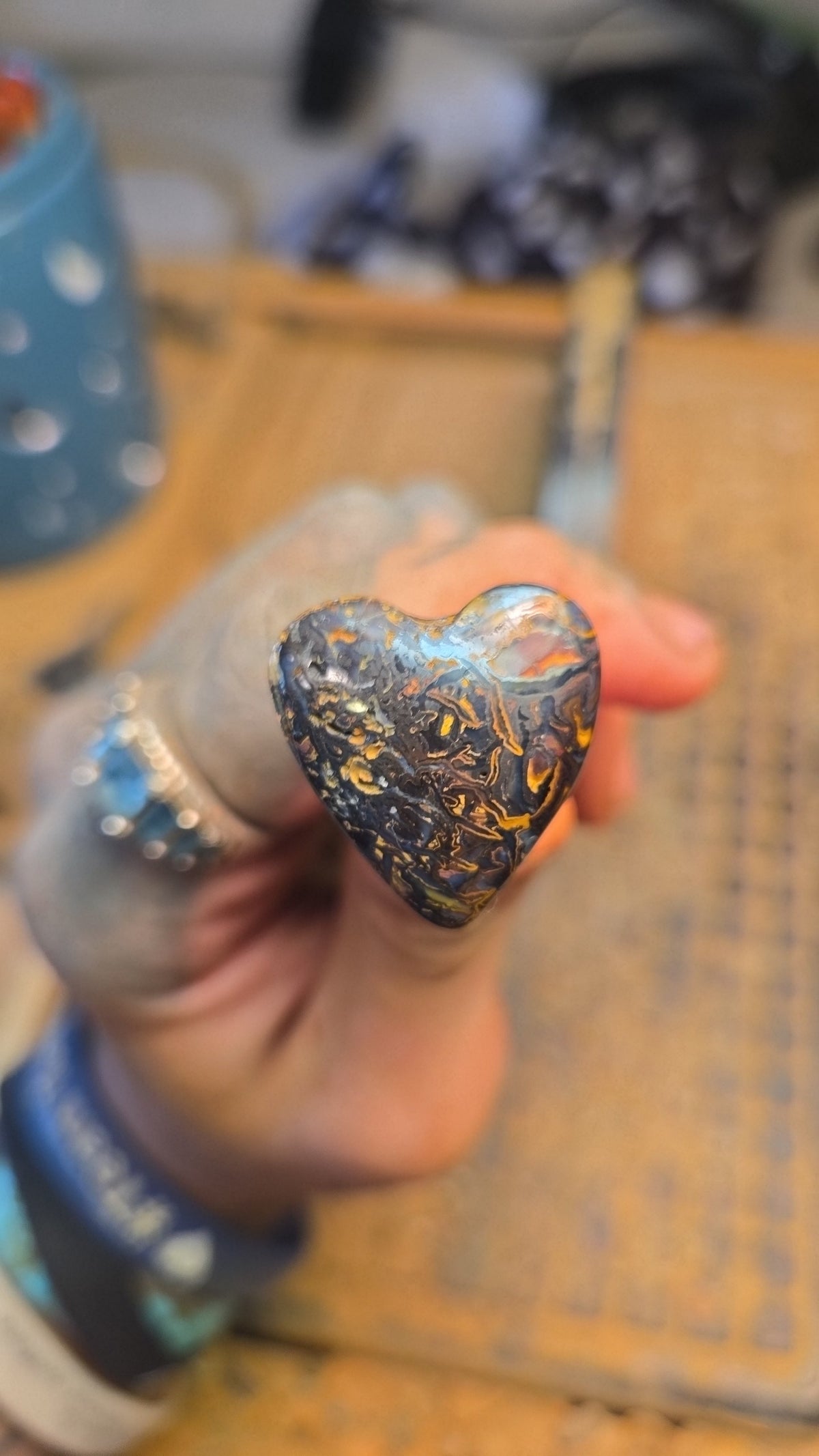 Boulder Opal Heart Shaped Cabochon