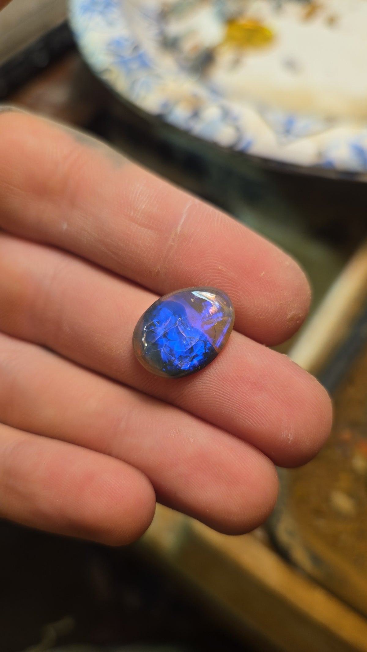 Lightning Ridge Sapphire Blue Opal Cabochon