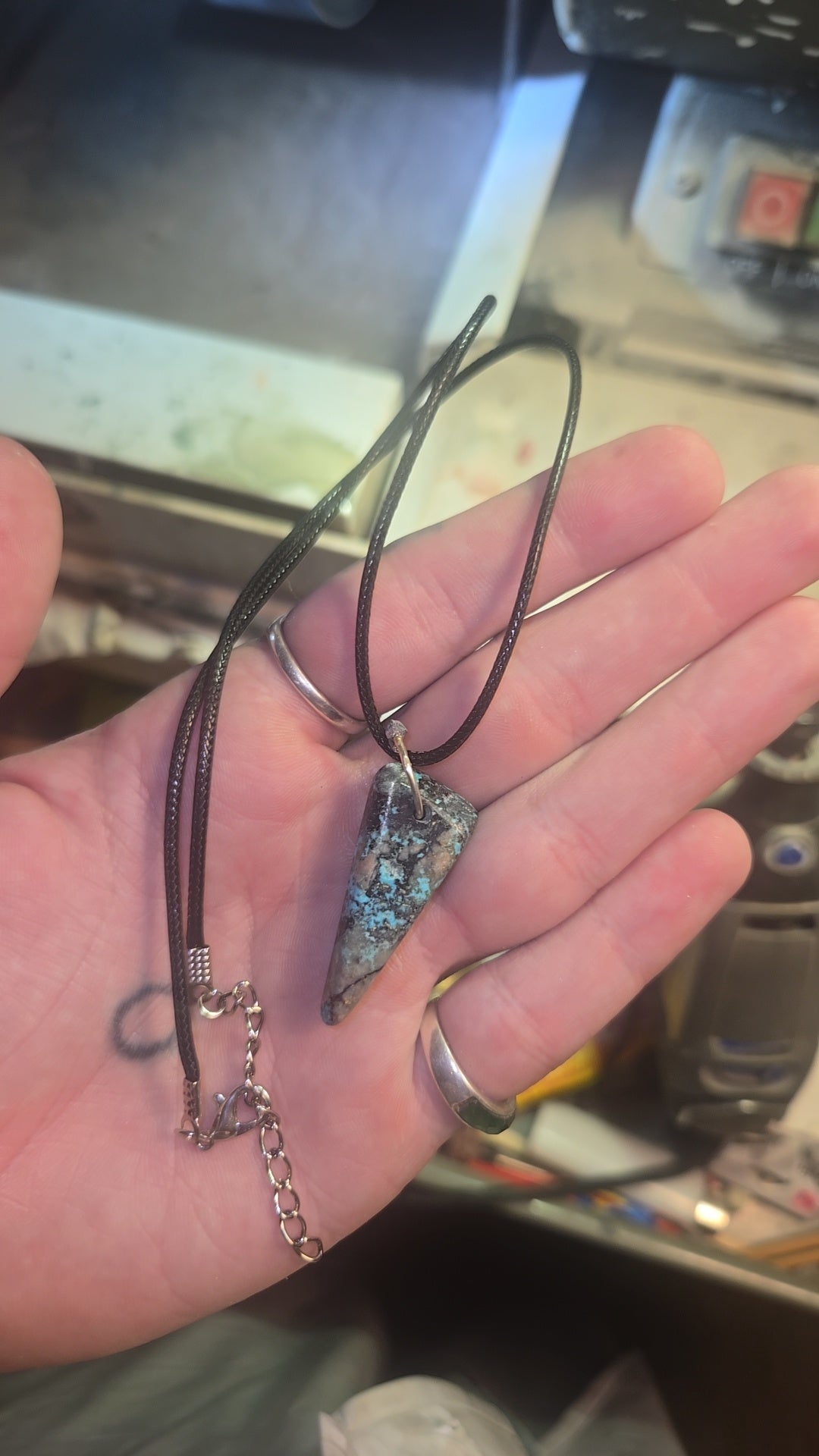 Chrysocolla Necklace – Silver Bezel