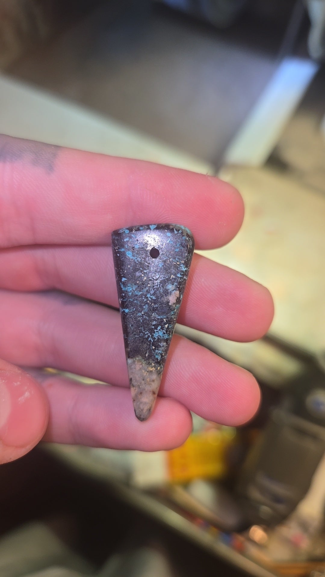 Chrysocolla Necklace – Silver Bezel