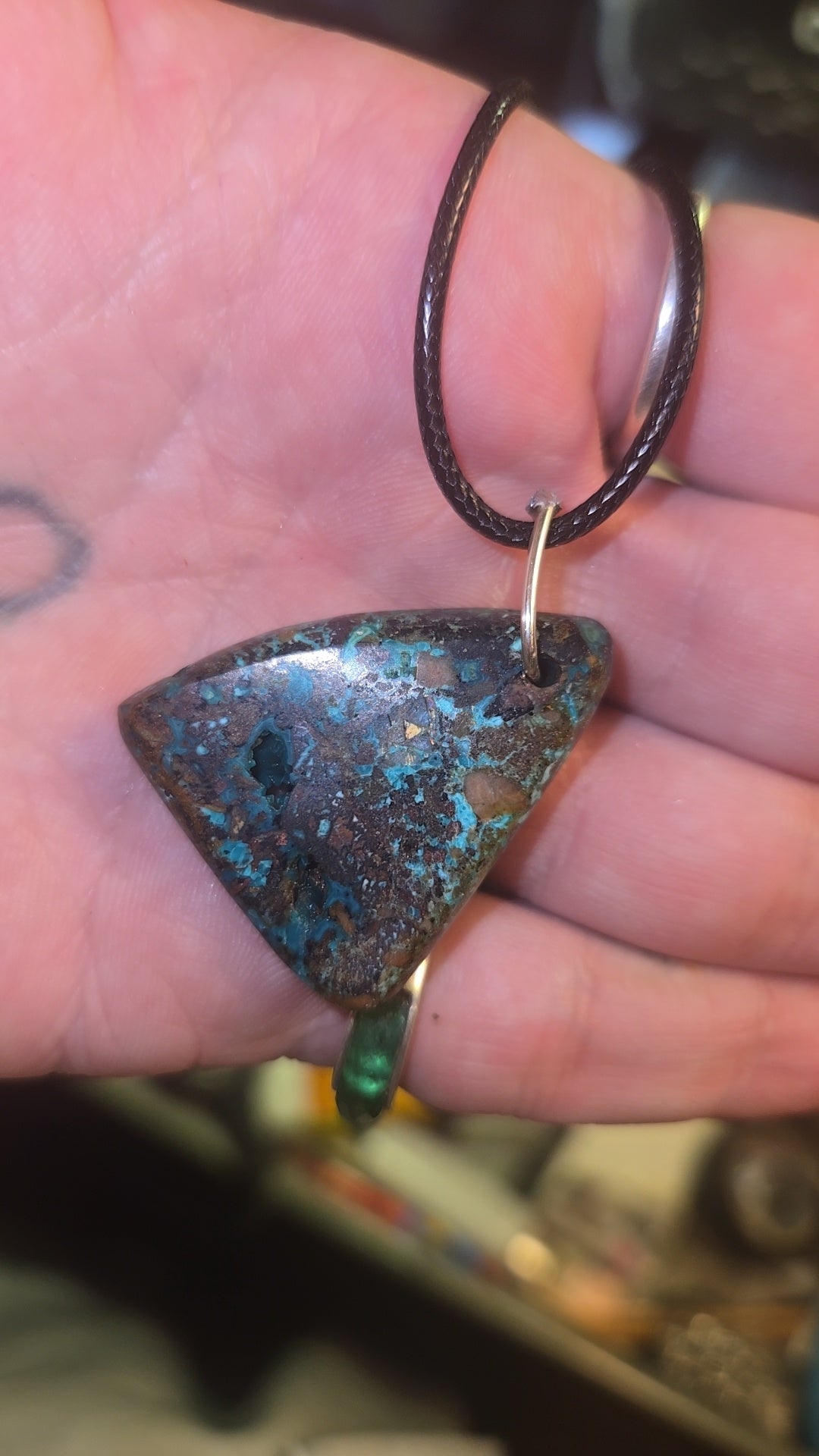 Chrysocolla Necklace – Silver Bezel