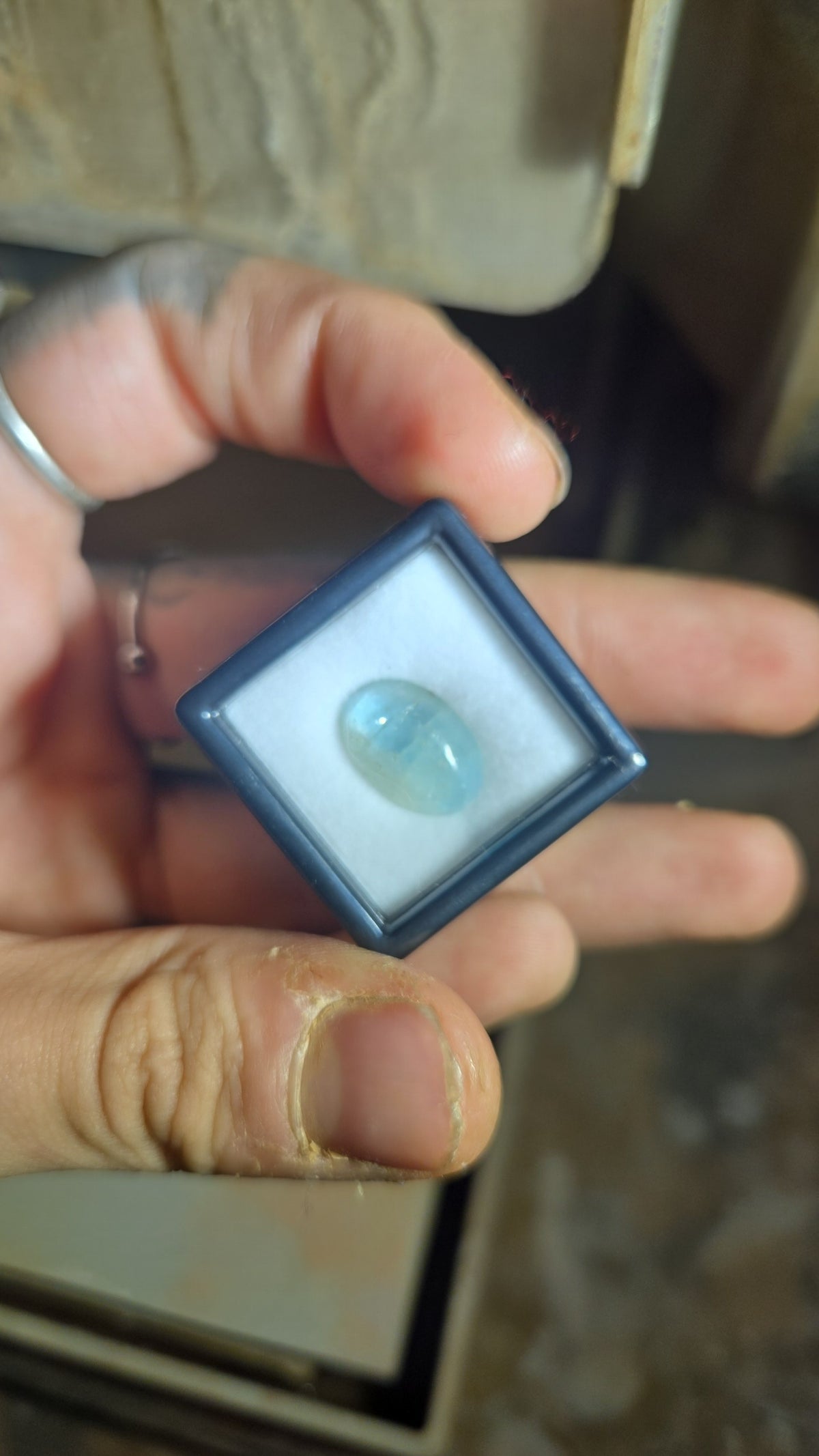 Rare Light Blue Grandidierite Cabochon