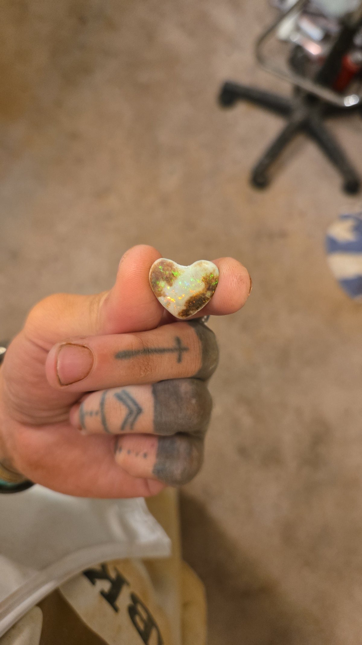 Andamooka Matrix Opal Heart Cabochon