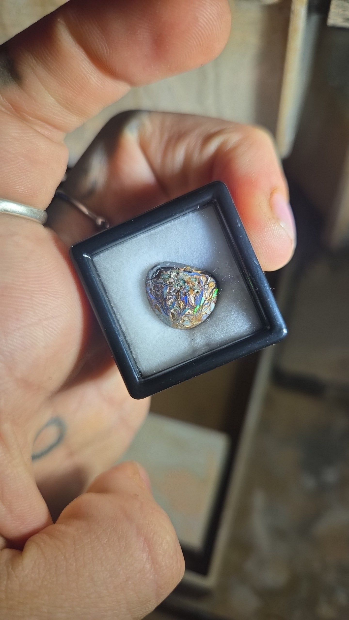 Boulder Opal Cabochon Lots of Color in Matrix