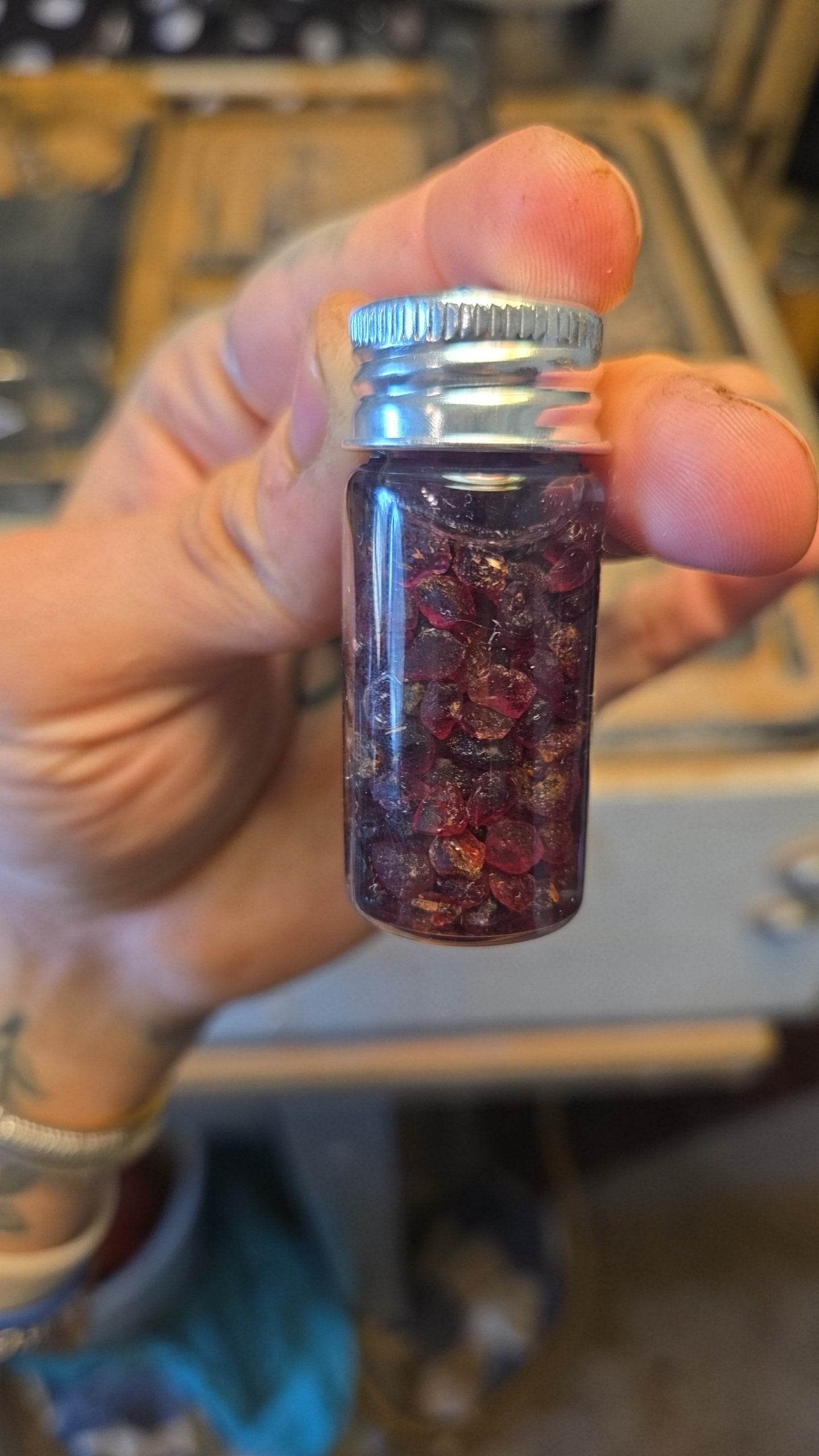 Glass Jar Crystal Mineral Gem Keychain