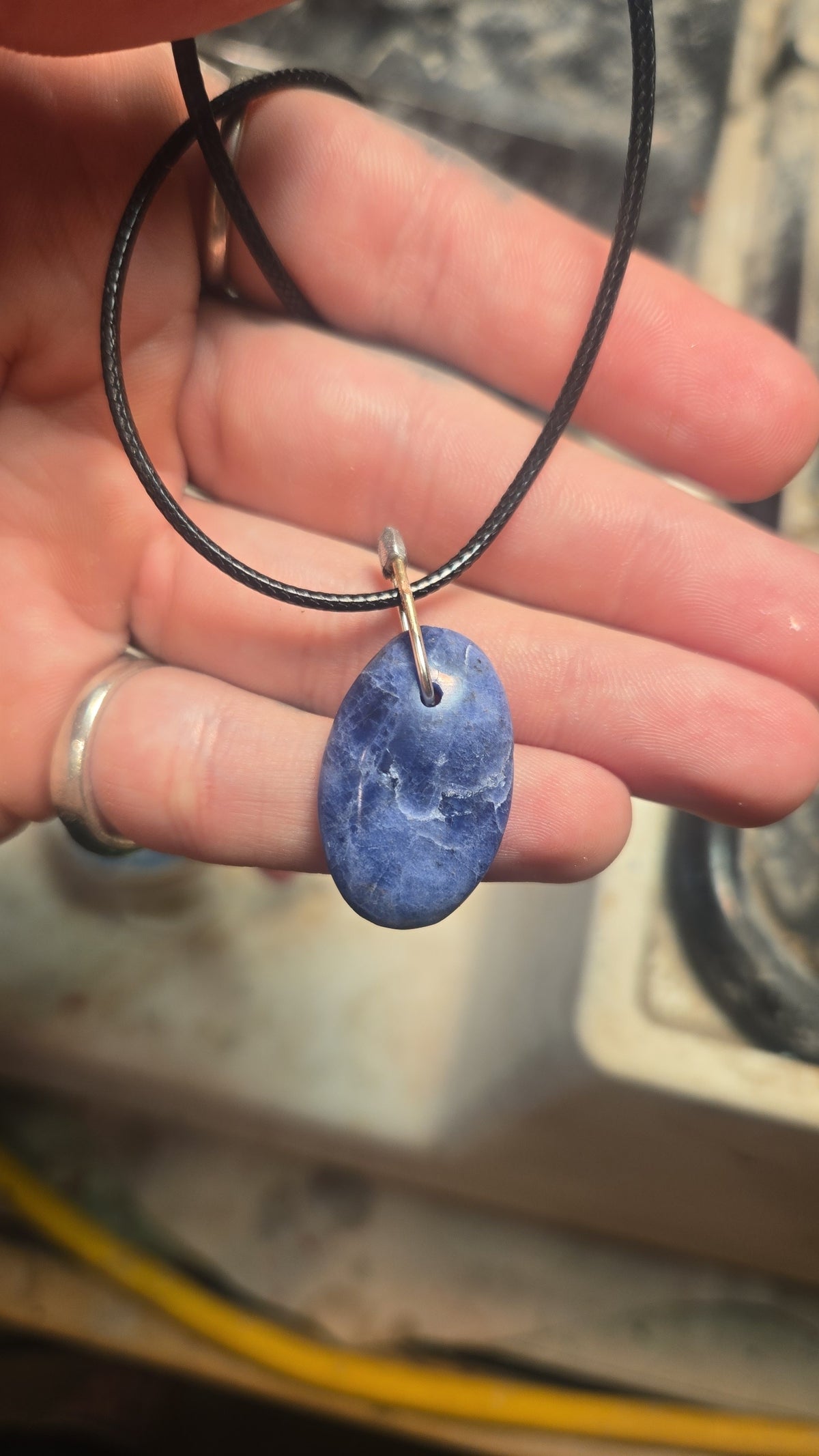 Sodalite Pendant Necklace – Silver Bezel