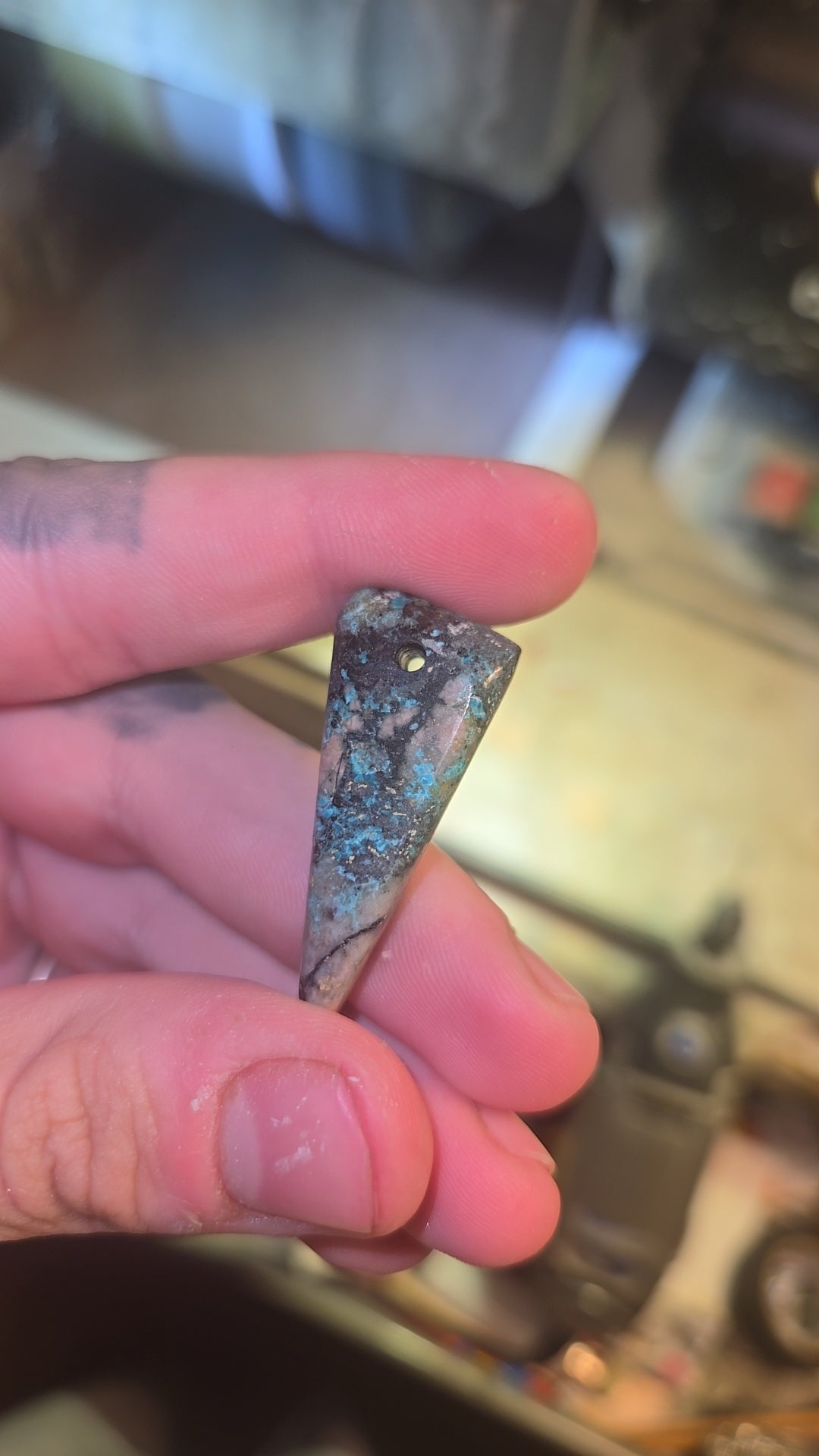 Chrysocolla Necklace – Silver Bezel