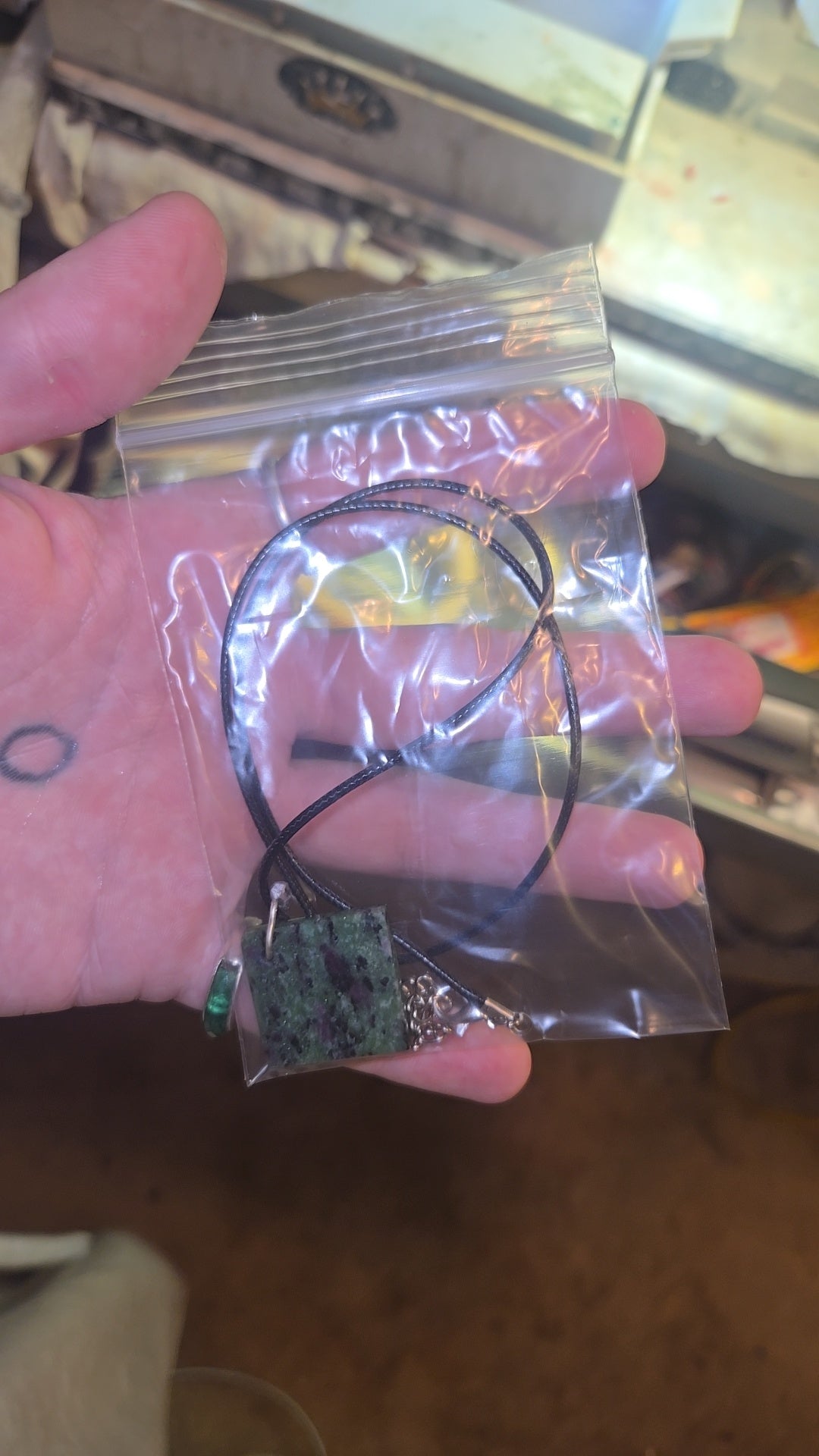 Square Shaped Ruby in Zoisite Necklace