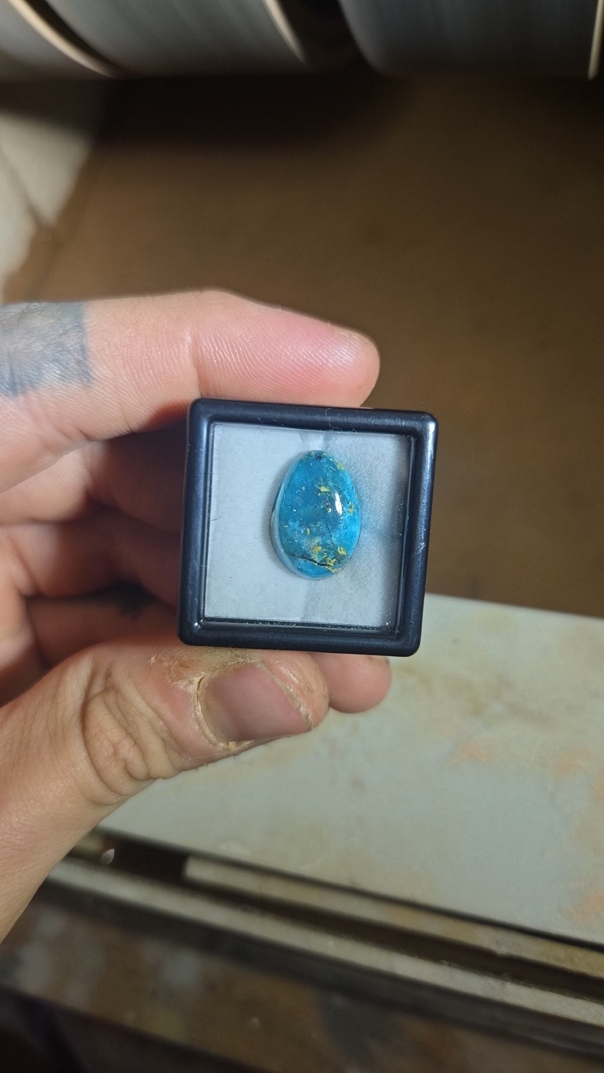 Blue Peruvian Opal Rare Cabochon