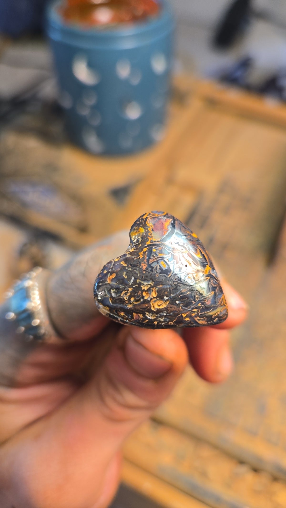 Boulder Opal Heart Shaped Cabochon