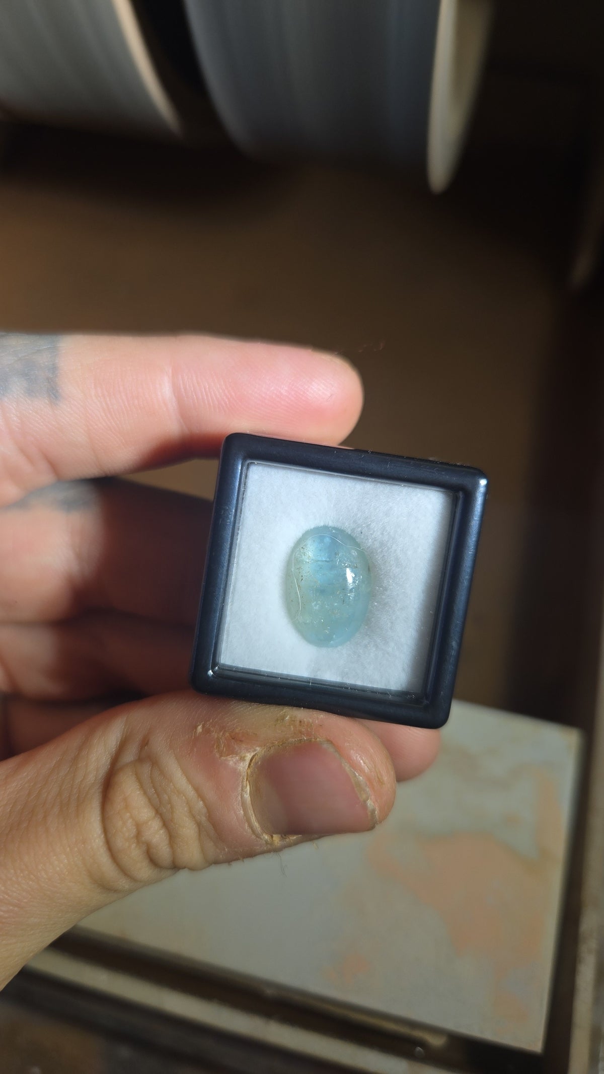 Rare Light Blue Grandidierite Cabochon
