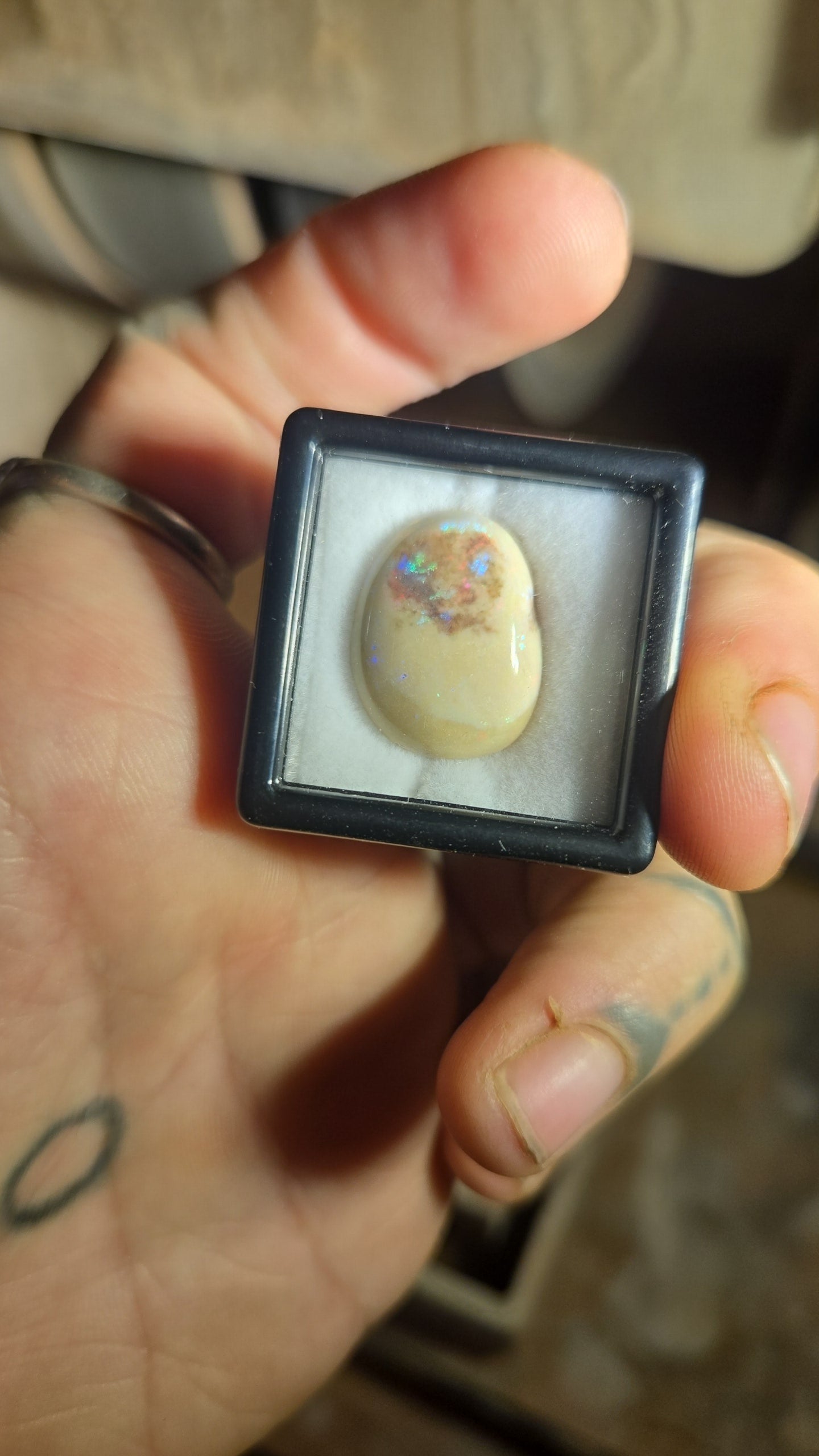 Andamooka Rainbow Opal Cabochon