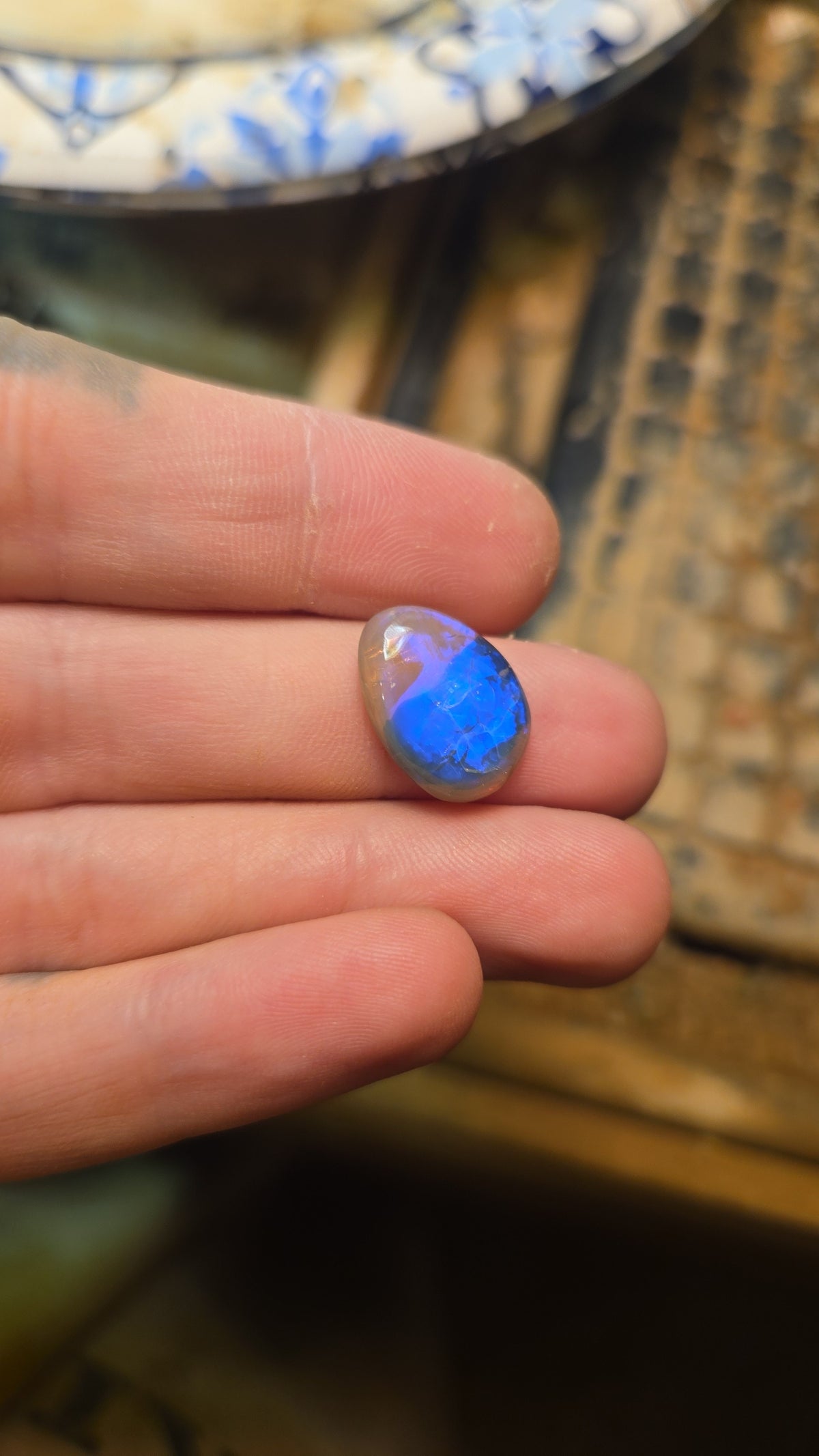 Lightning Ridge Sapphire Blue Opal Cabochon