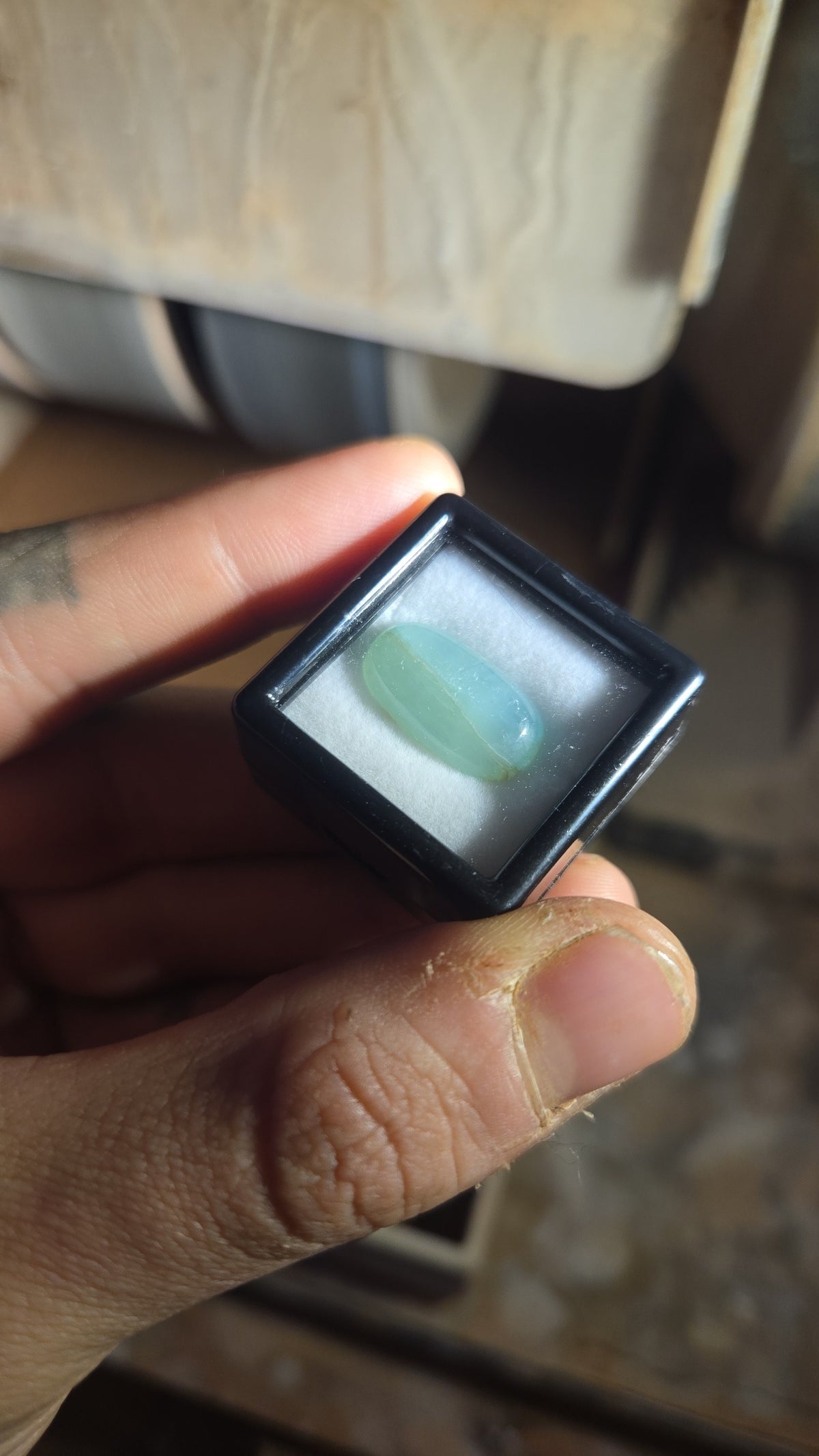 Oval Light Blue Green Grandidierite Cabochon