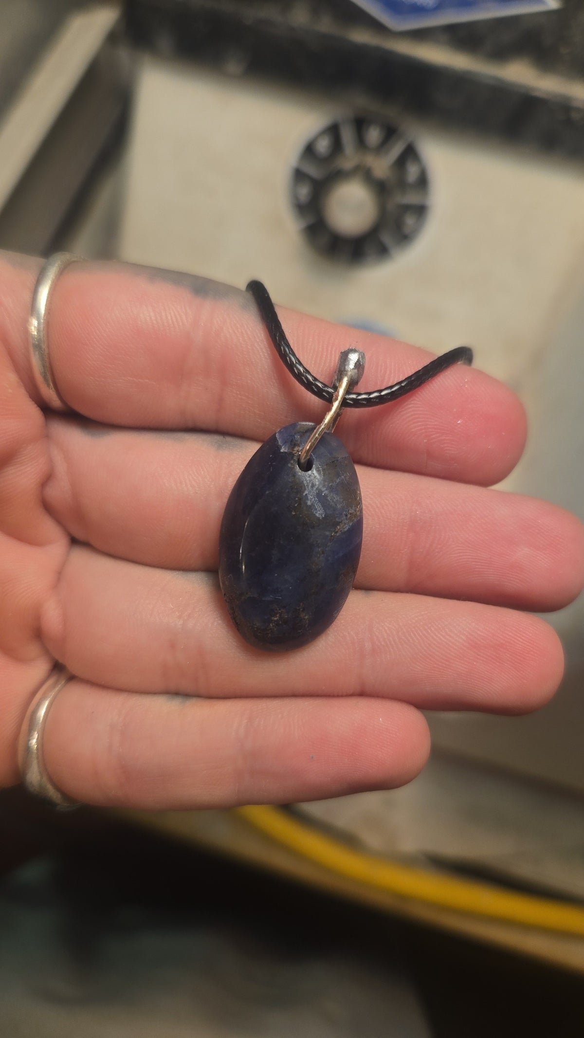 Sodalite Pendant Necklace – Silver Bezel