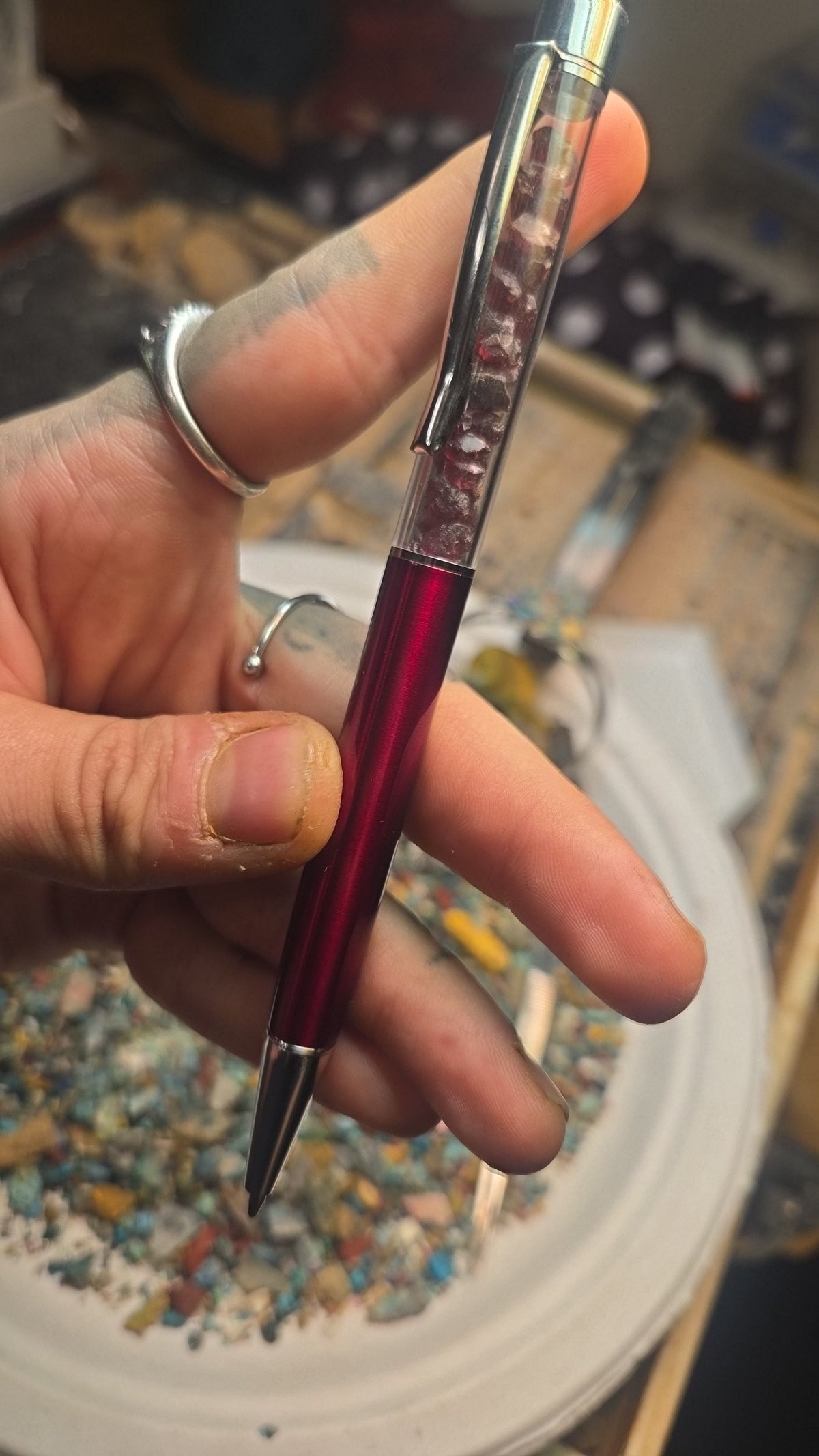 Raw Garnet Writing Pen