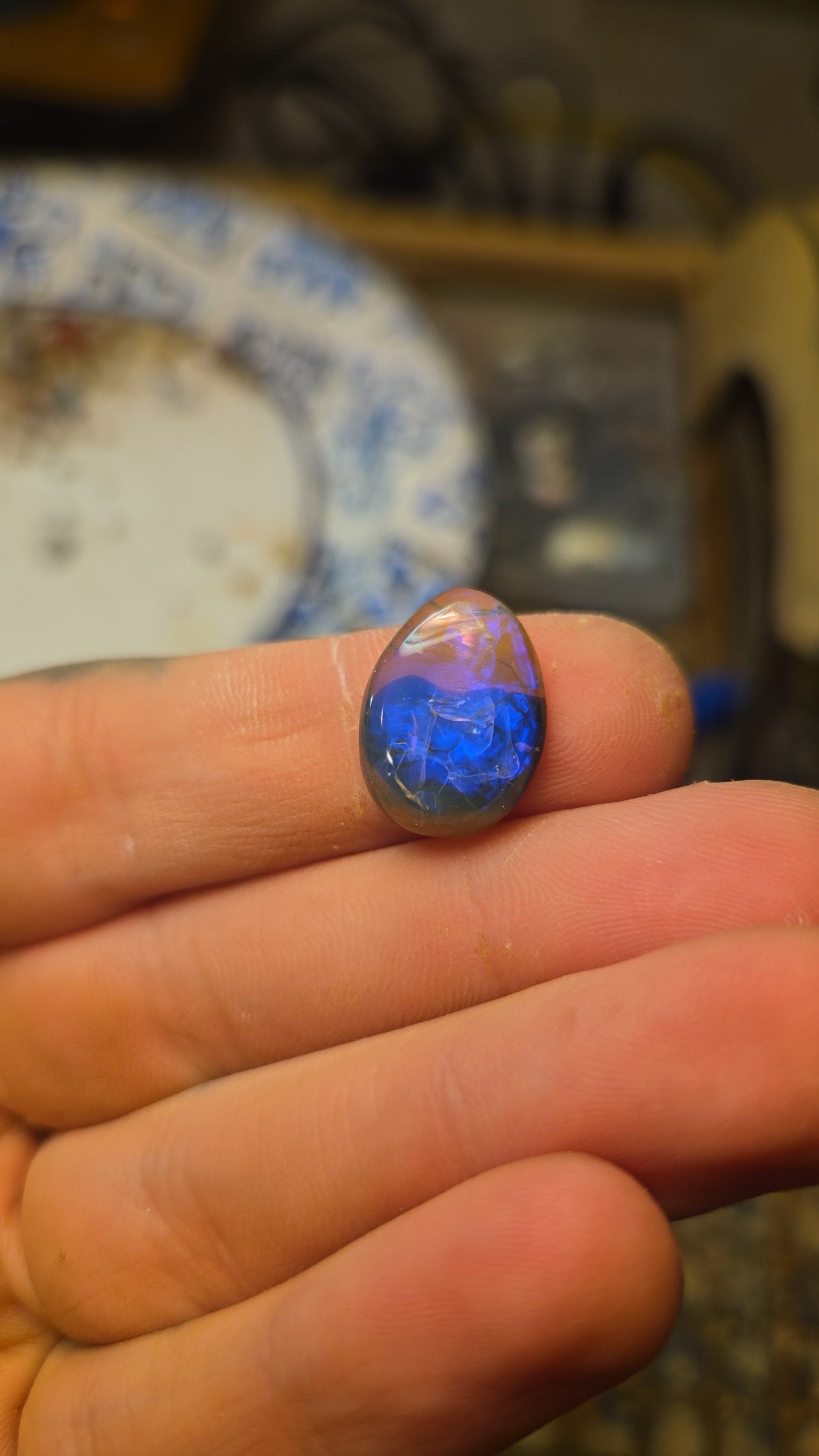 Lightning Ridge Sapphire Blue Opal Cabochon