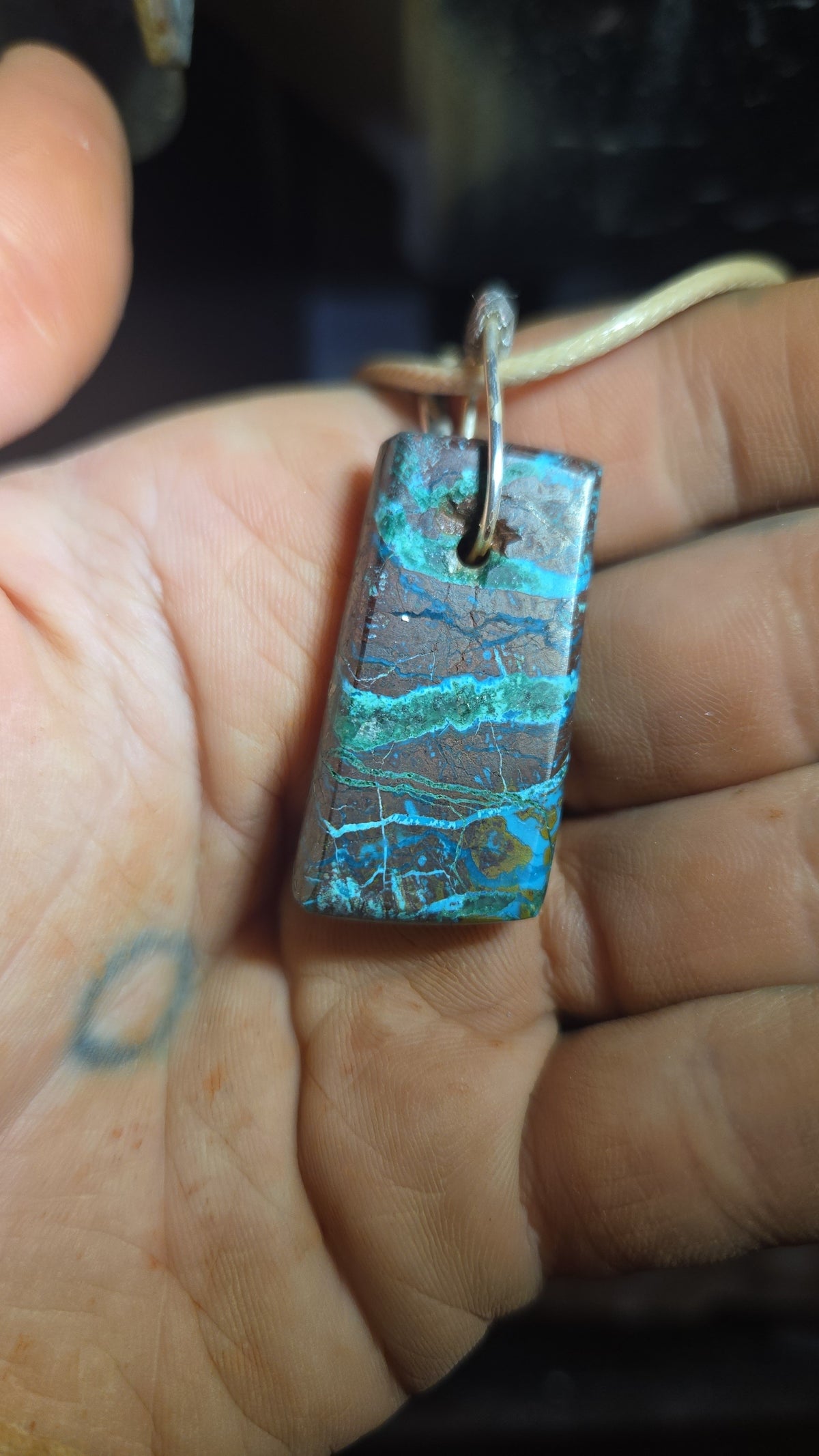 Chrysocolla and Cuprite Veined Necklace