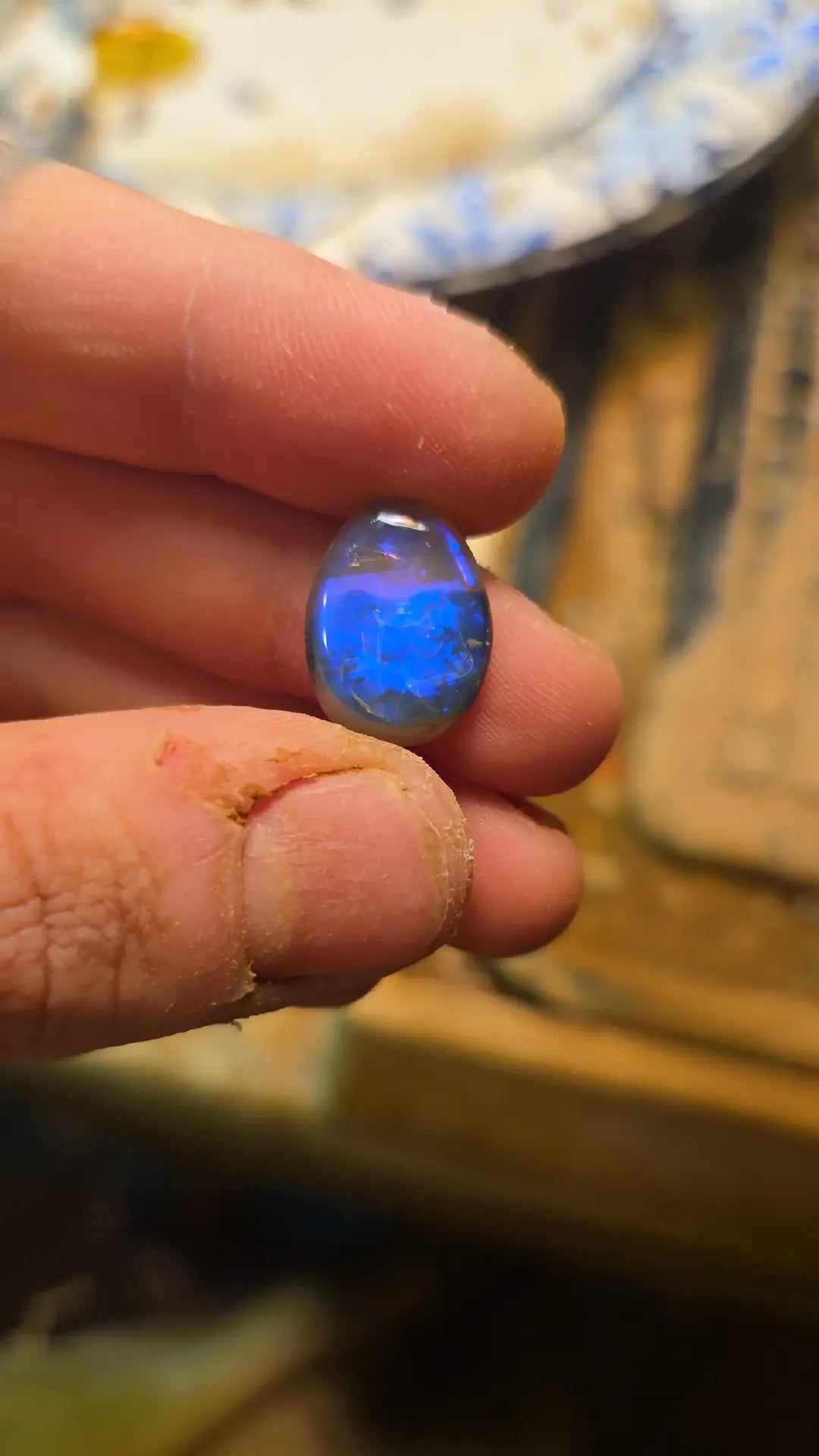 Lightning Ridge Sapphire Blue Opal Cabochon