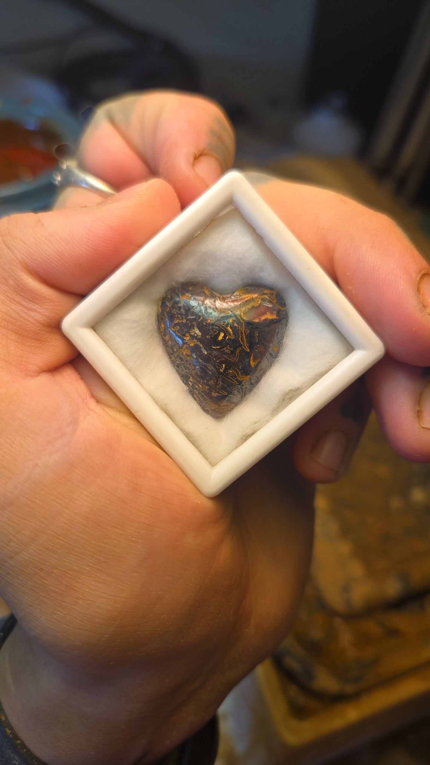 Boulder Opal Heart Shaped Cabochon