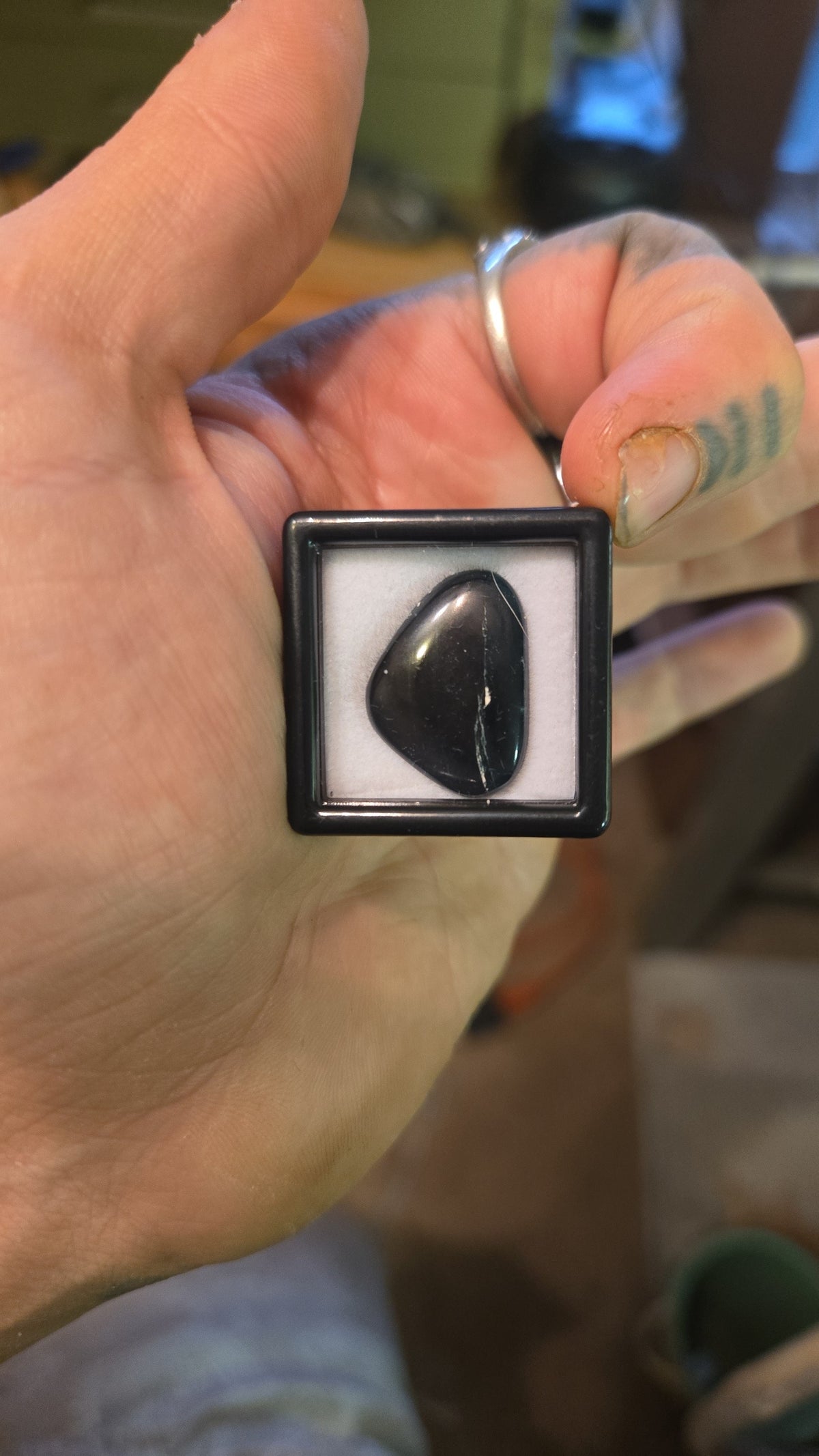 Dark Green Black Grandidierite Cabochon