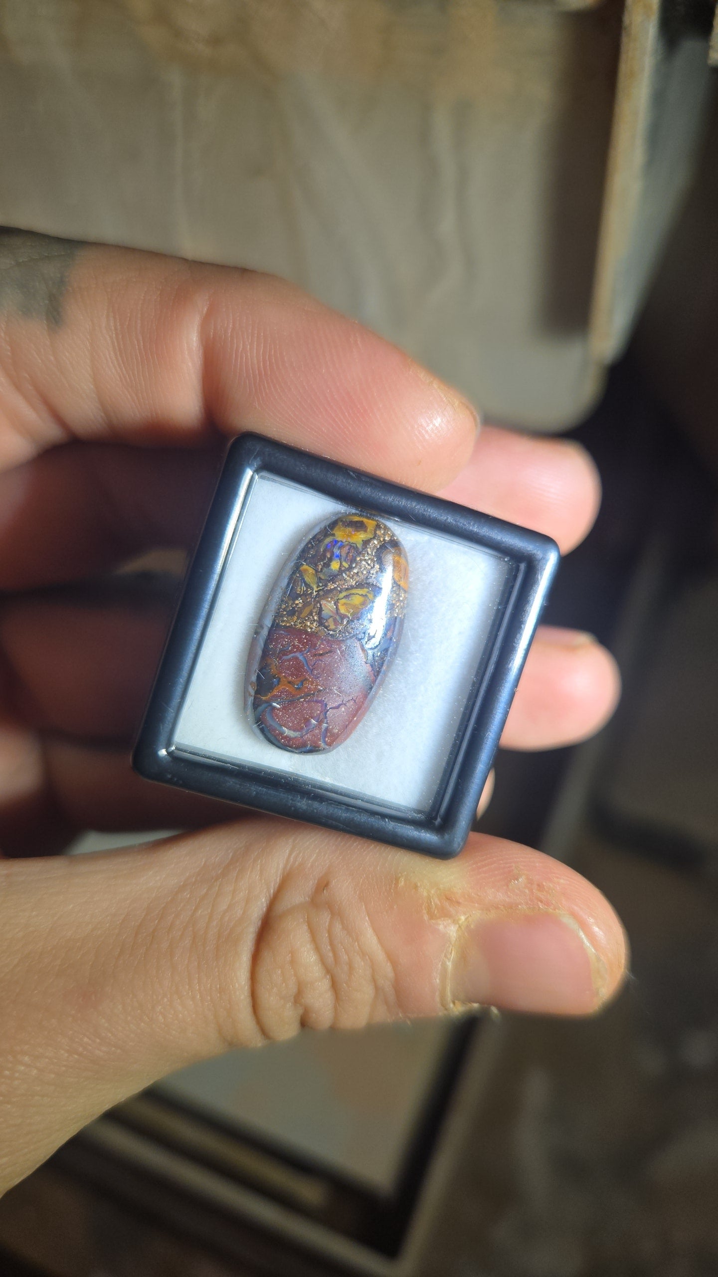 Boulder Opal Blue Matrix Cabochon