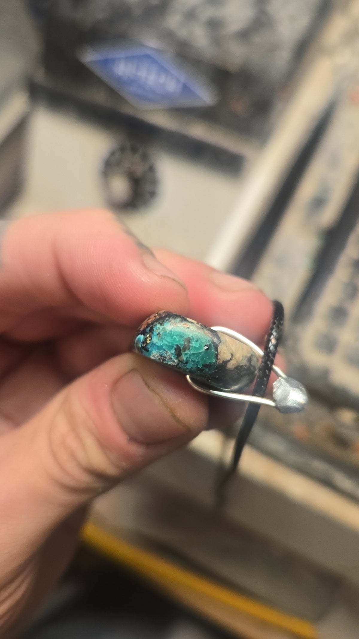 Chrysocolla Necklace – Silver Bezel