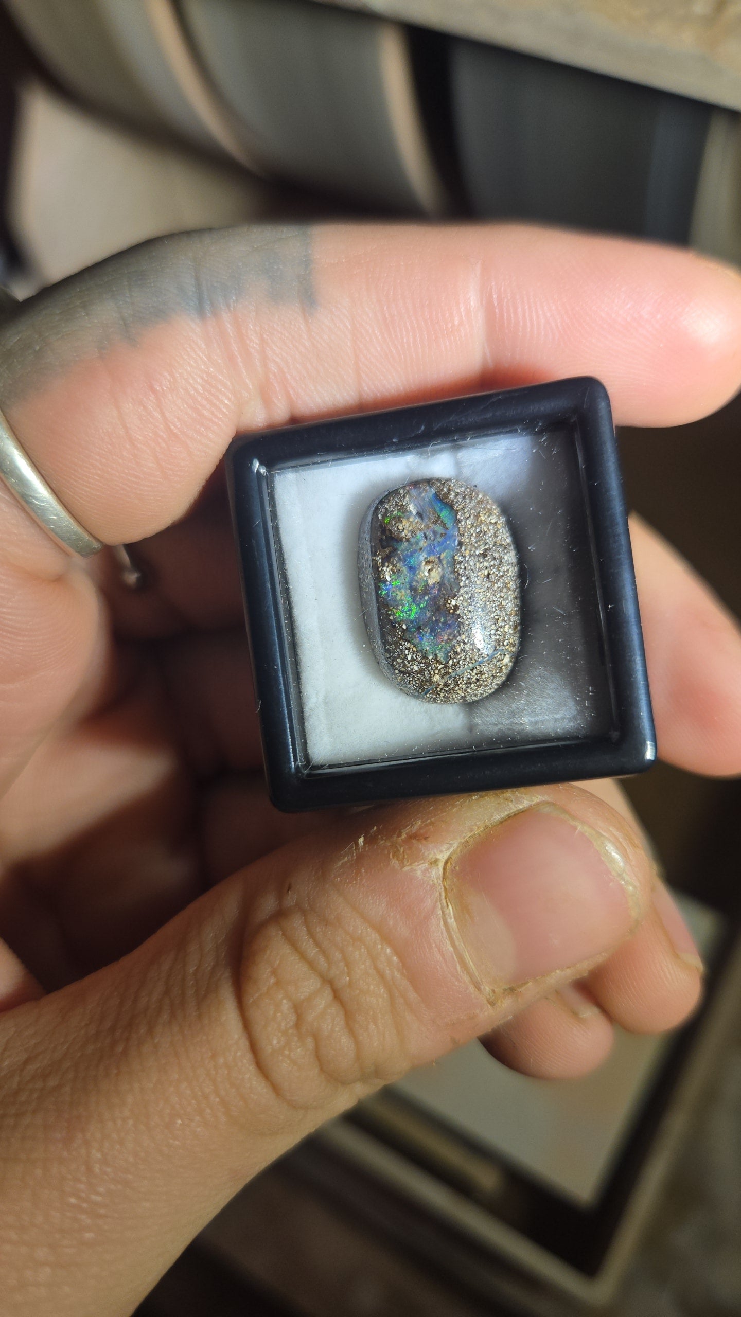 Boulder Opal Cabochon Green and Blue