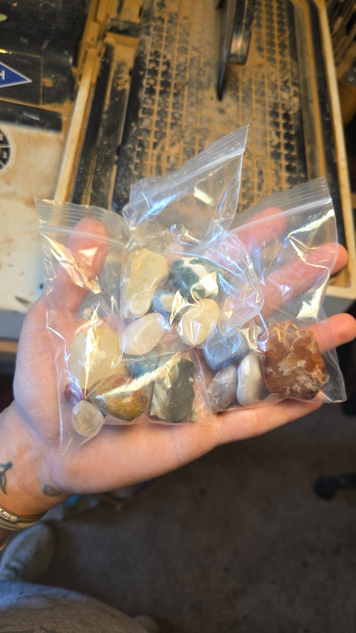 Glass Jar Crystal Mineral Gem Keychain
