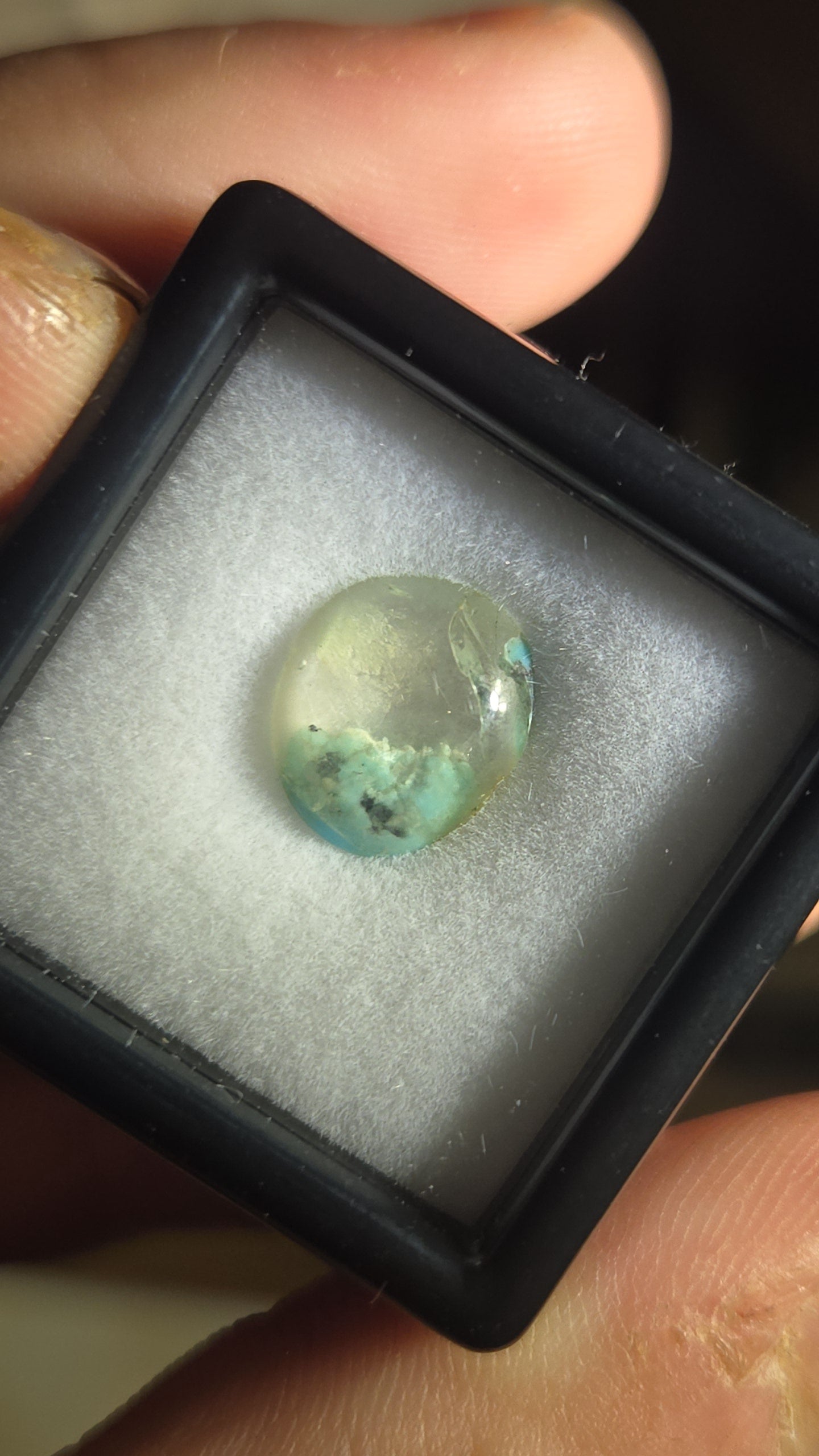 Duo Mineral Cabochon Quartz and Turquoise