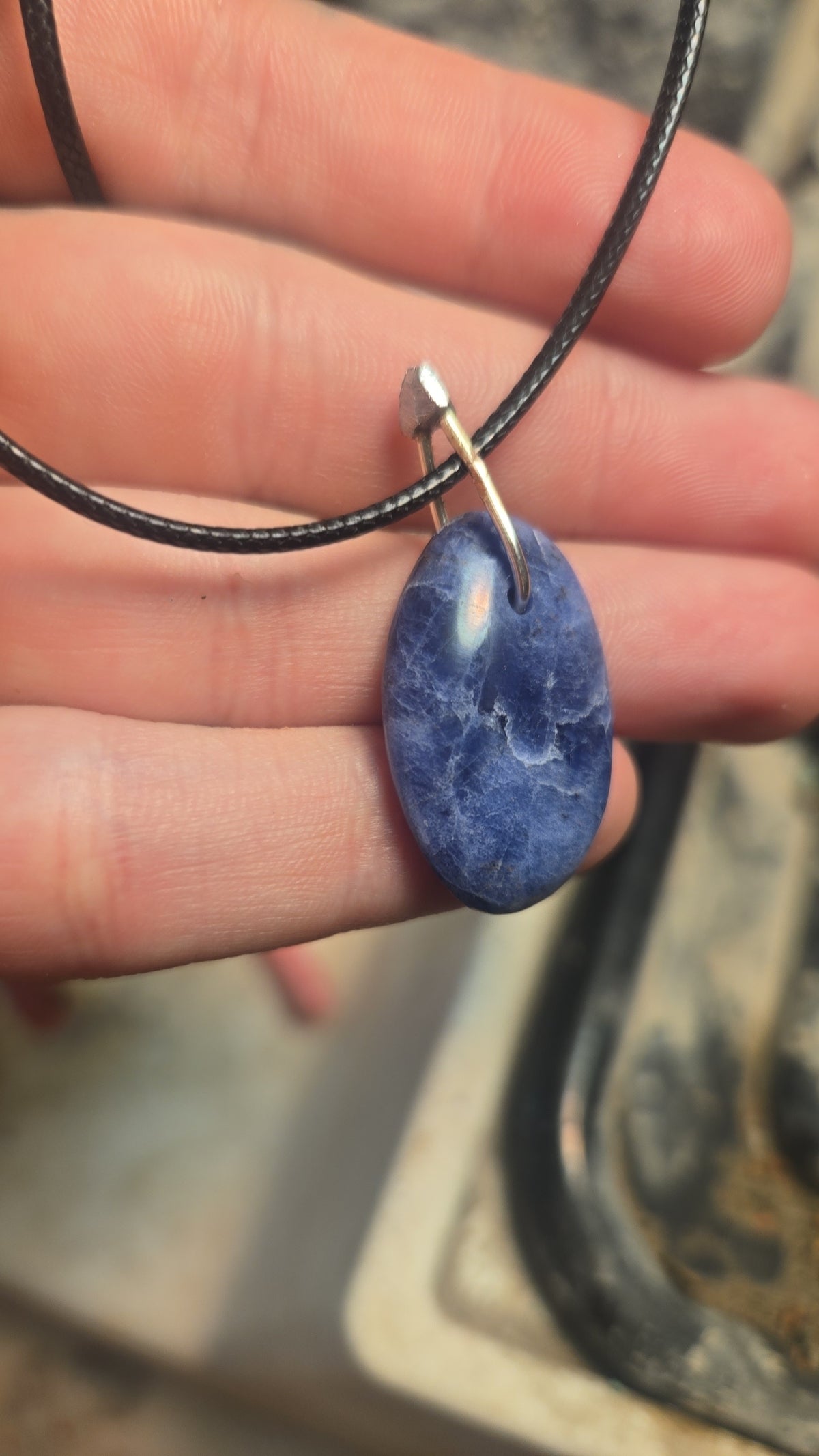 Sodalite Pendant Necklace – Silver Bezel