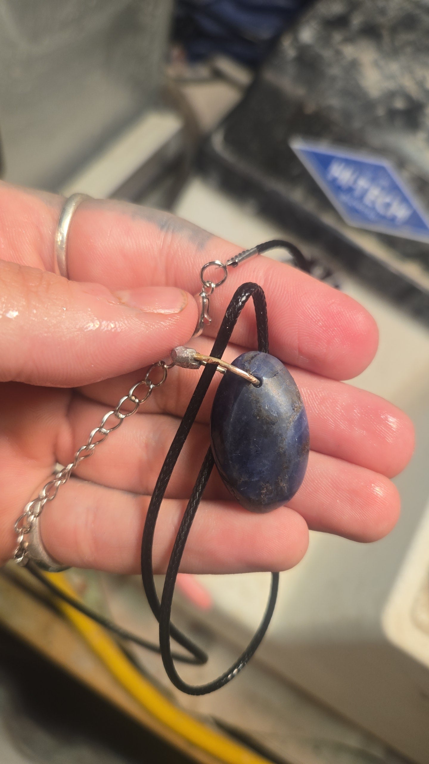 Sodalite Pendant Necklace – Silver Bezel