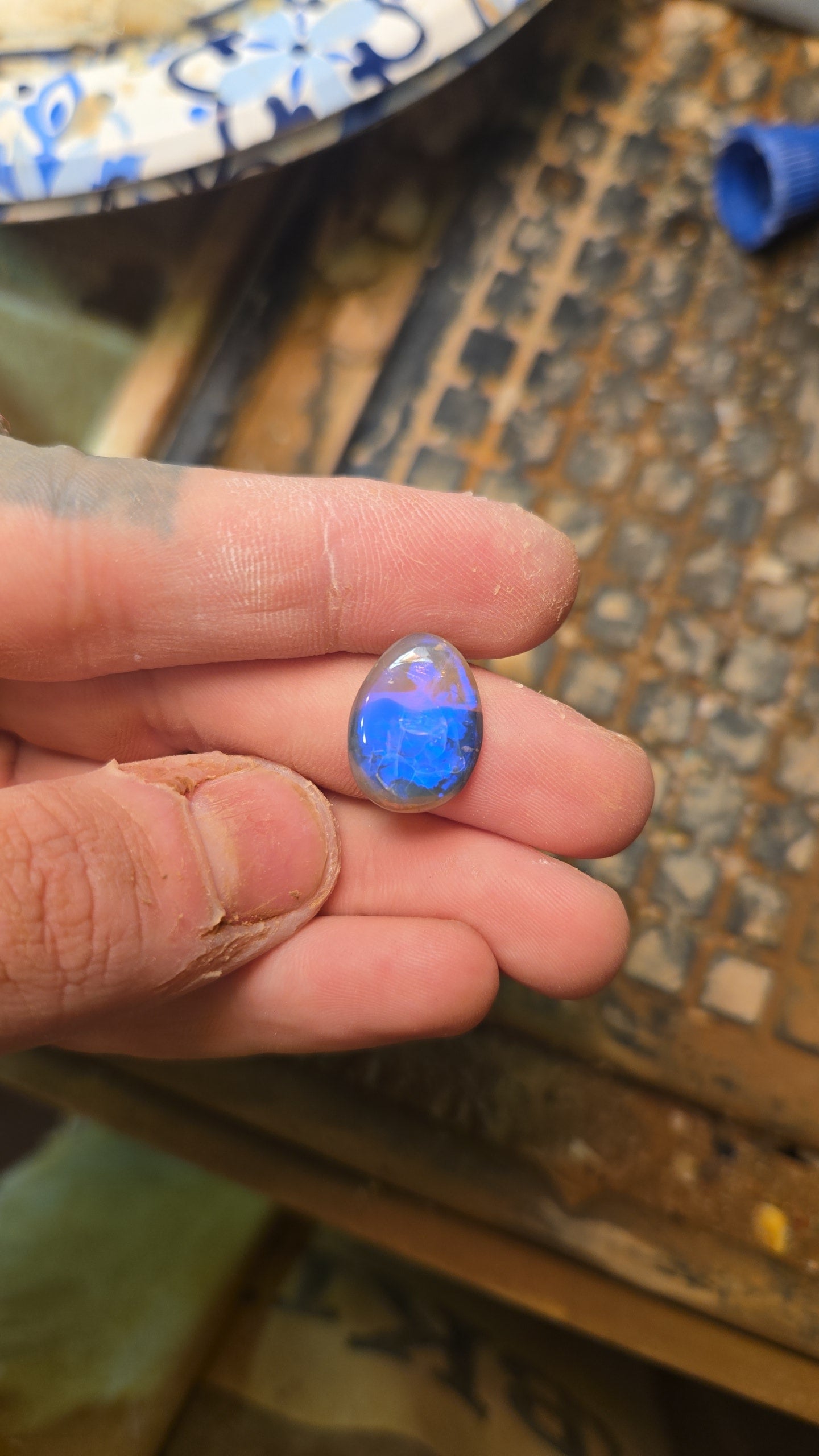 Lightning Ridge Sapphire Blue Opal Cabochon