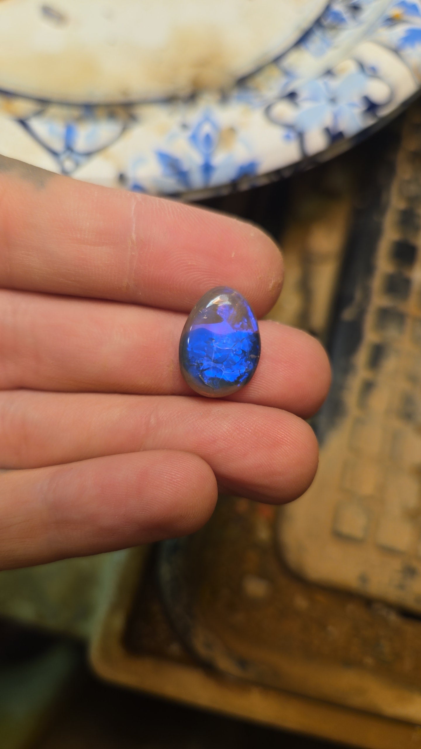 Lightning Ridge Sapphire Blue Opal Cabochon