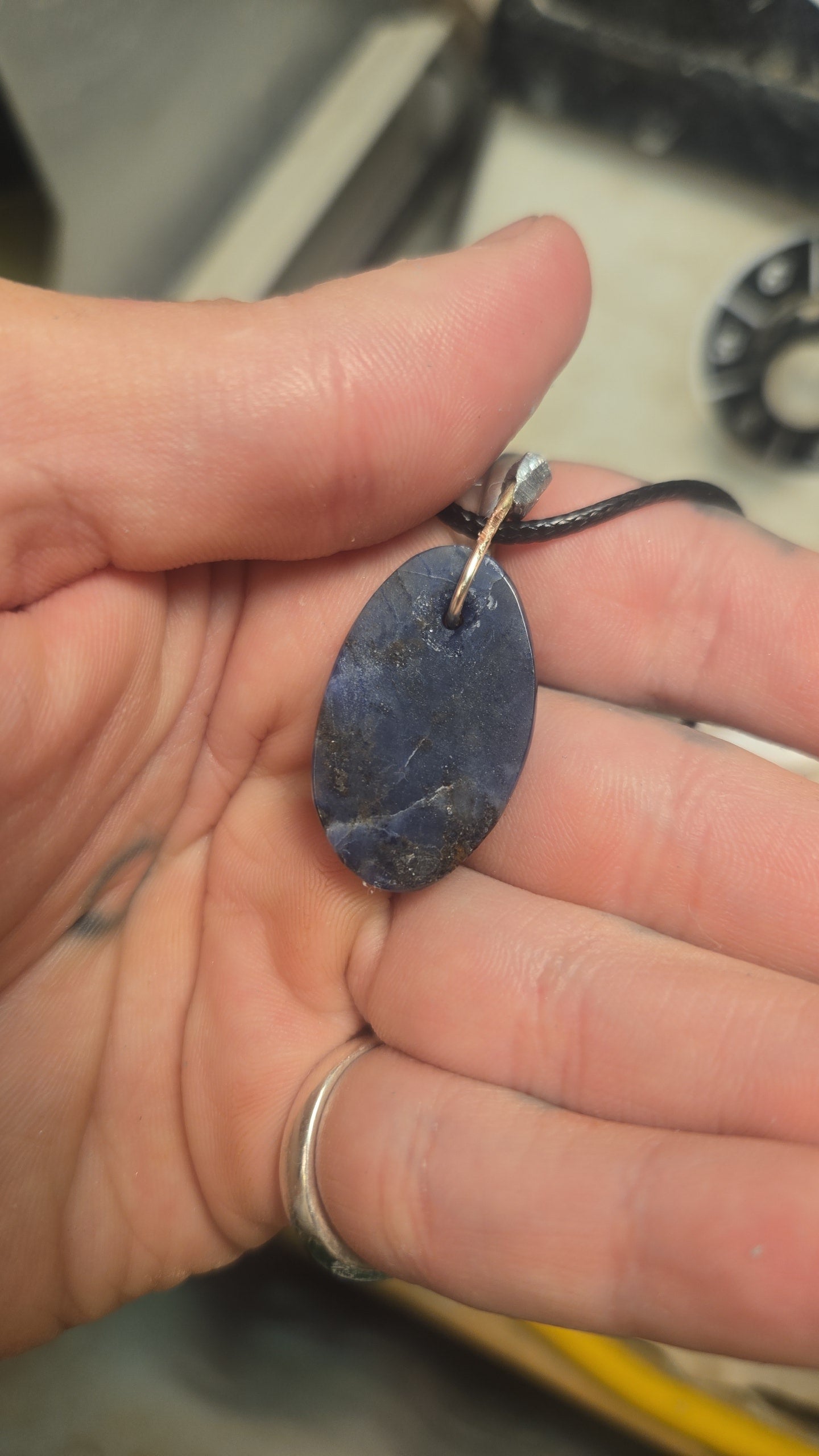 Sodalite Pendant Necklace – Silver Bezel